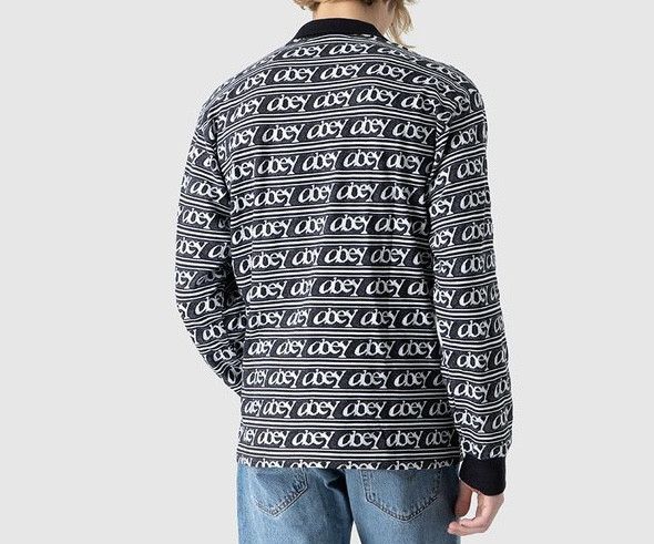 Obey Obey Wegner Jacquard Cotton Long Sleeve Polo Size US M / EU 48-50 / 2 - 11 Thumbnail