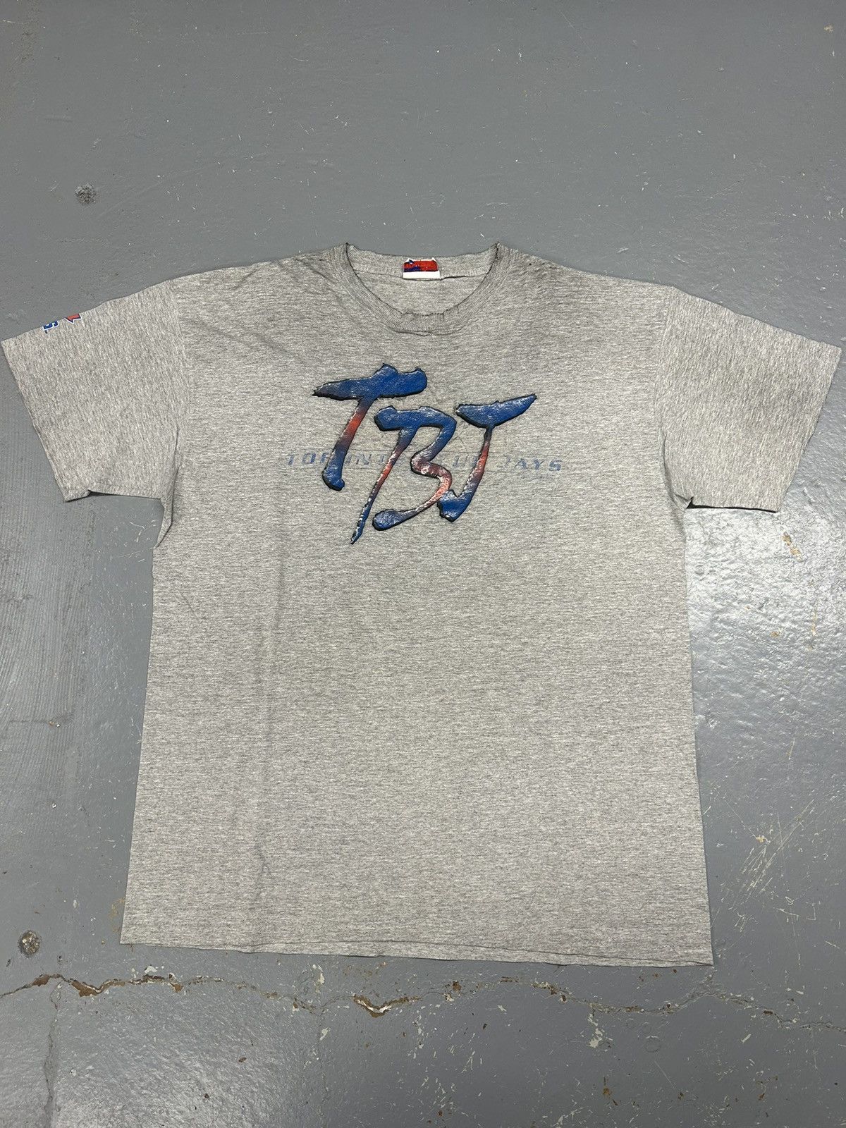 MLB × Vintage Crazy Vintage 90s Essential Toronto Blue Jays Grey MLB Shirt Size US XL / EU 56 / 4 - 1 Thumbnail