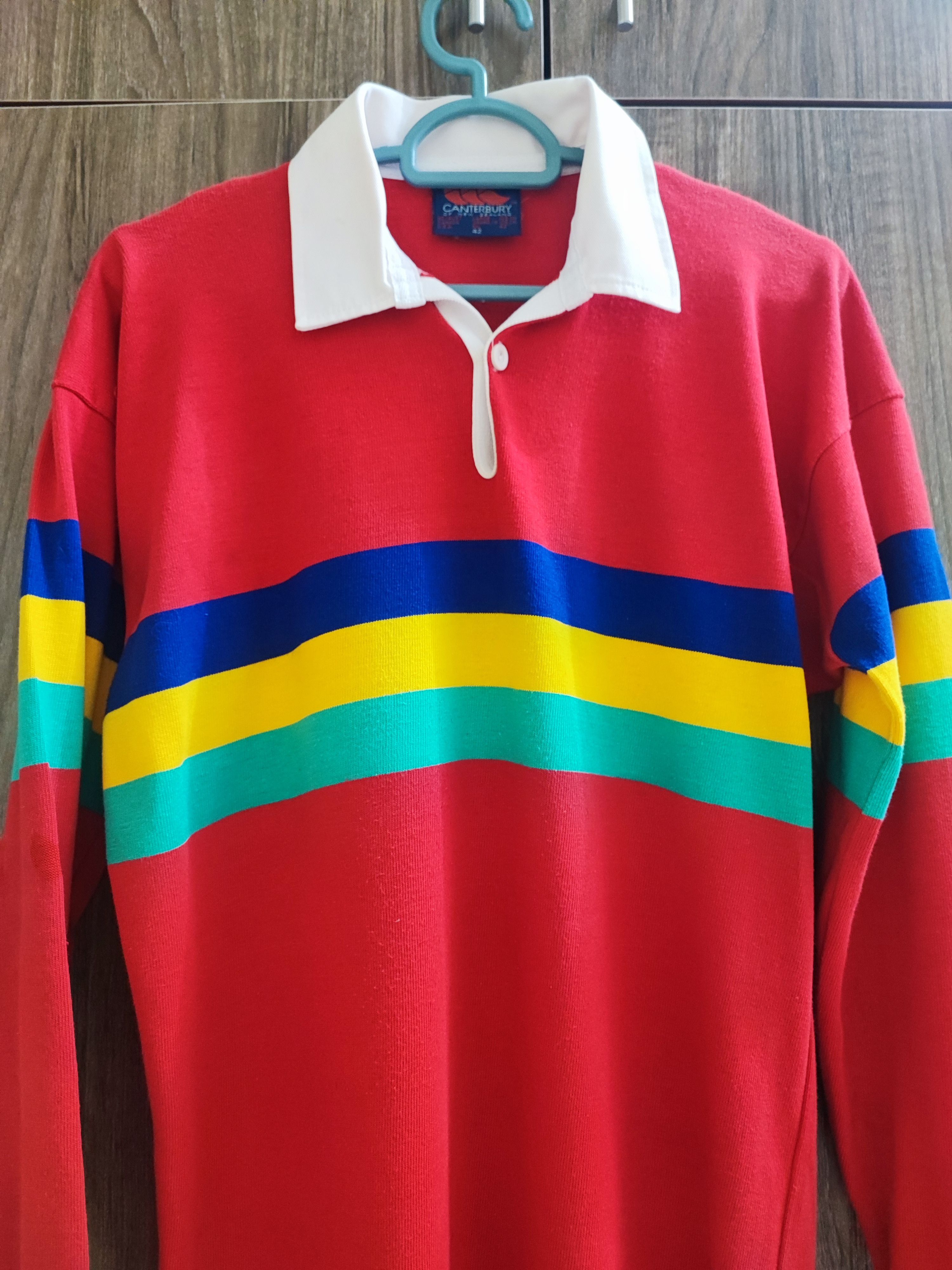 Canterbury of New Zealand × Vintage Vintage 80's/90's Canterbury Multicolour Striped Rugby Shirt Size US L / EU 52-54 / 3 - 2 Thumbnail