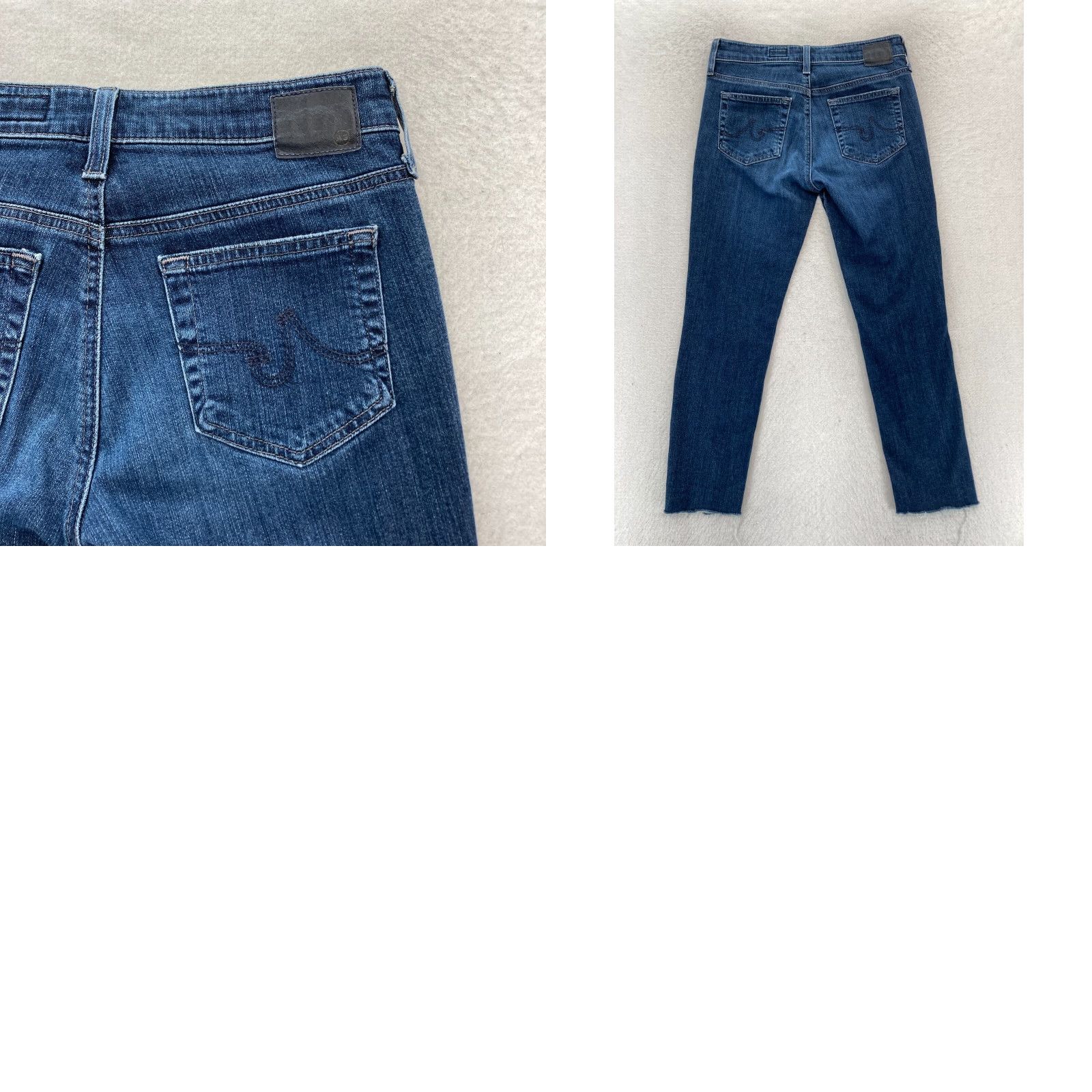 Denime AG Adriano Goldschmied The Beau Women's 24 Slouchy Skinny Blue Denim Distressed Jeans Size ONE SIZE - 9 Thumbnail