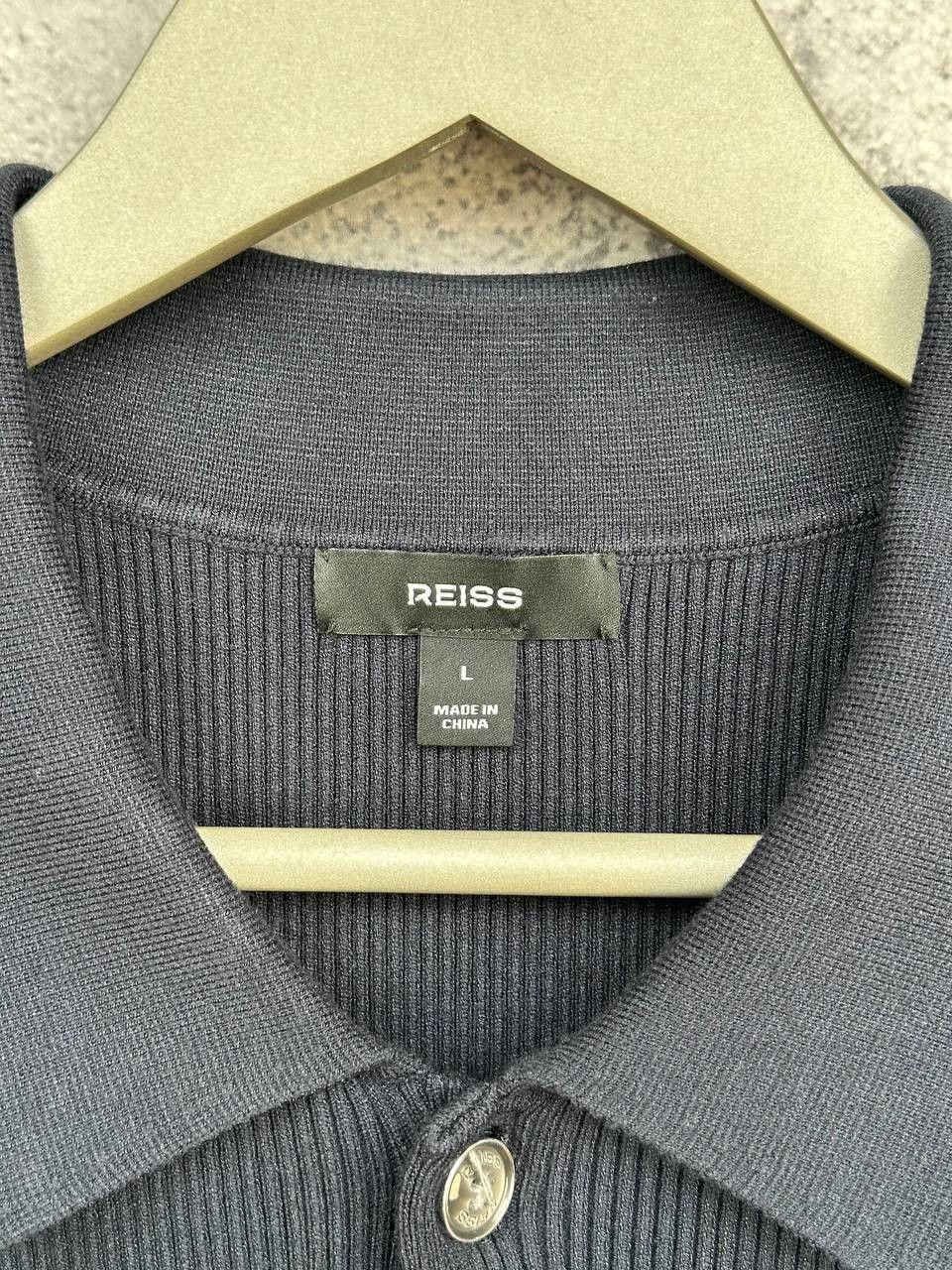 Reiss Reiss Saint Button Jacket Navy Overshirt Ribbed Viscose Size US L / EU 52-54 / 3 - 10 Thumbnail
