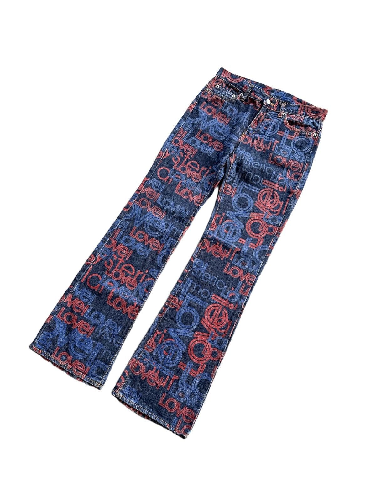 Hysteric Glamour 💥Rare Vintage Hysteric Glamour Overprint Love Hysteric Jeans Size US 29 - 2 Thumbnail