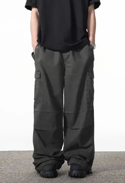 Designer × Japanese Brand × Vintage faded pleated baggy cargo pants Size US 32 / EU 48 - 4 Thumbnail