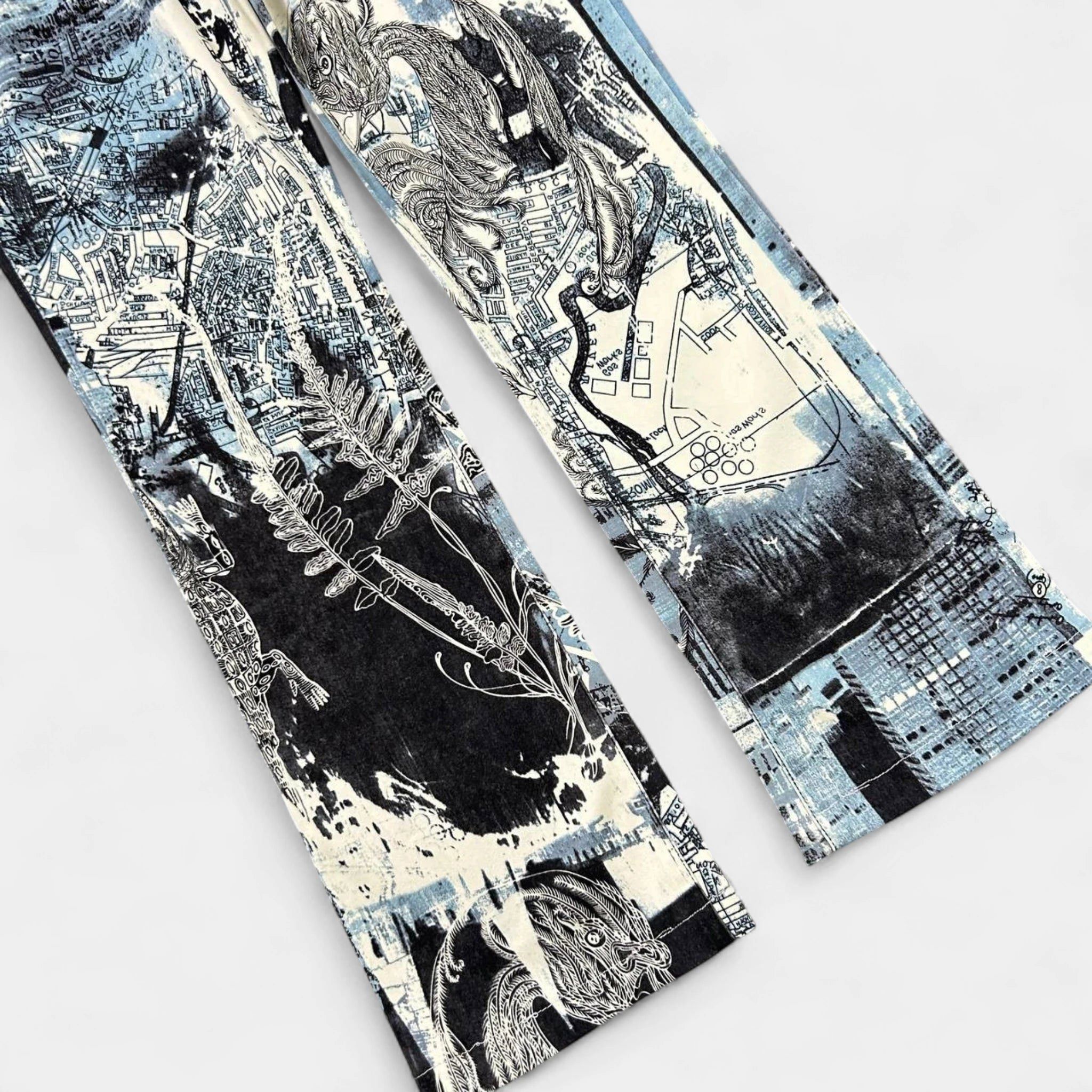 Just Cavalli Just Cavalli City Print Flared Pants Size US 32 / EU 48 - 3 Thumbnail