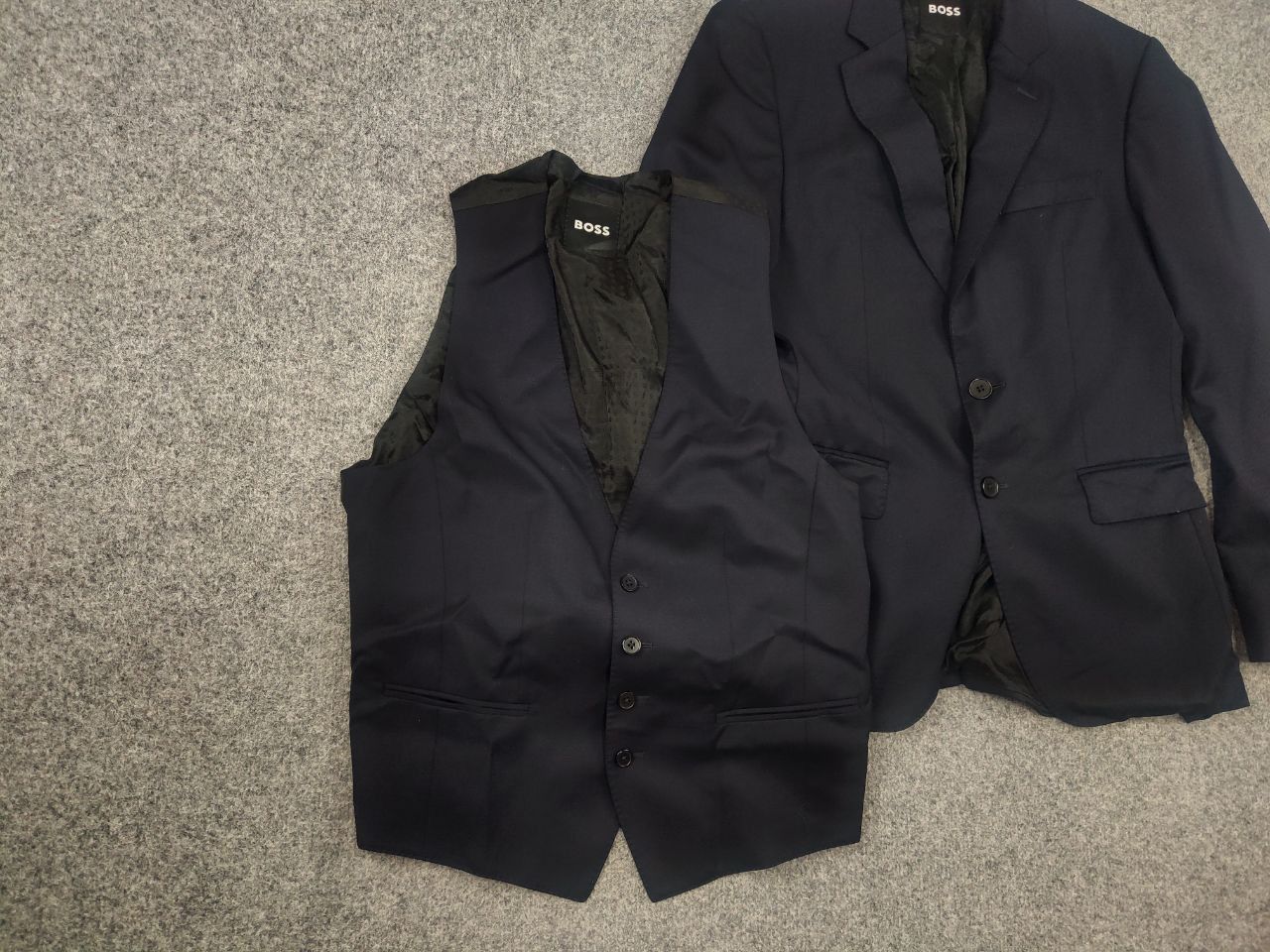Hugo Boss Boss one the suit Design Navy Slim three-piece Blazer Pants Size 36R - 11 Thumbnail