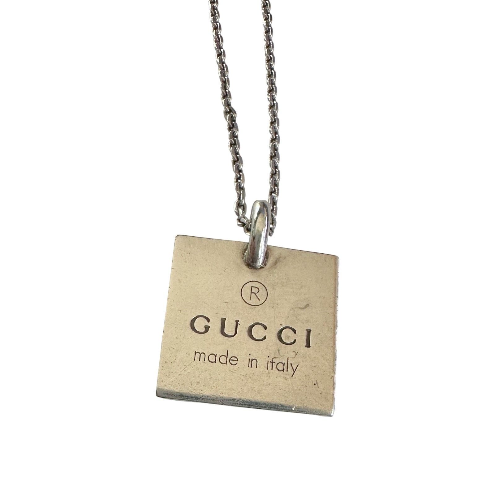 Gucci Gucci Logo Square Pendant on 19" Chain Size ONE SIZE - 6 Thumbnail
