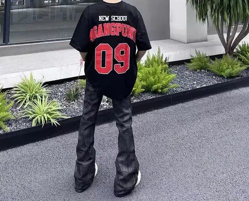 Jean High Street Washed Black Micro Flared Coated Jeans Size US 32 / EU 48 - 4 Thumbnail