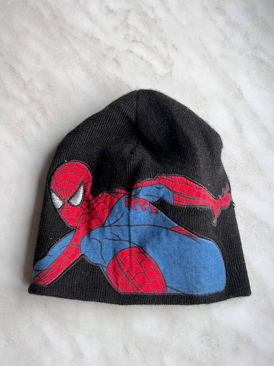 Japanese Brand × Vintage Y2k Spider Man Beanie Hat Eye Big Logo 00s Size ONE SIZE - 2 Thumbnail