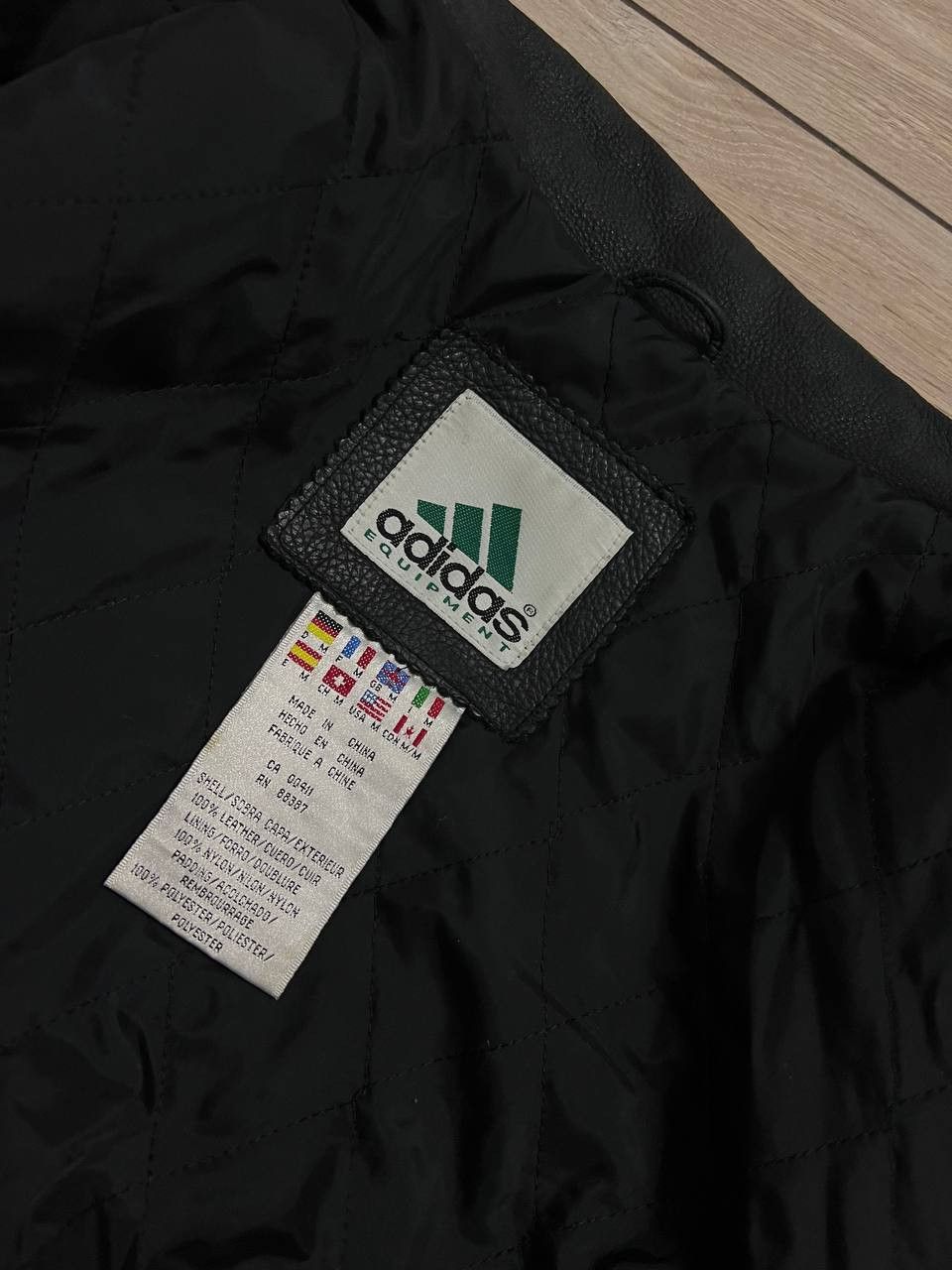 Adidas Vintage 90s Adidas Equipment Spellout Logo Leather Jacket M Size US S / EU 44-46 / 1 - 13 Thumbnail