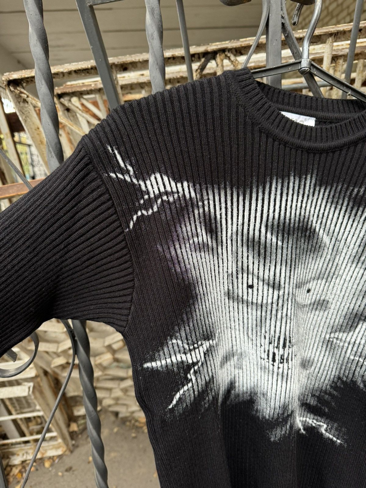 Vintage Vintage Ikao Knit Sweater Skull Print y2k Size US L / EU 52-54 / 3 - 7 Thumbnail
