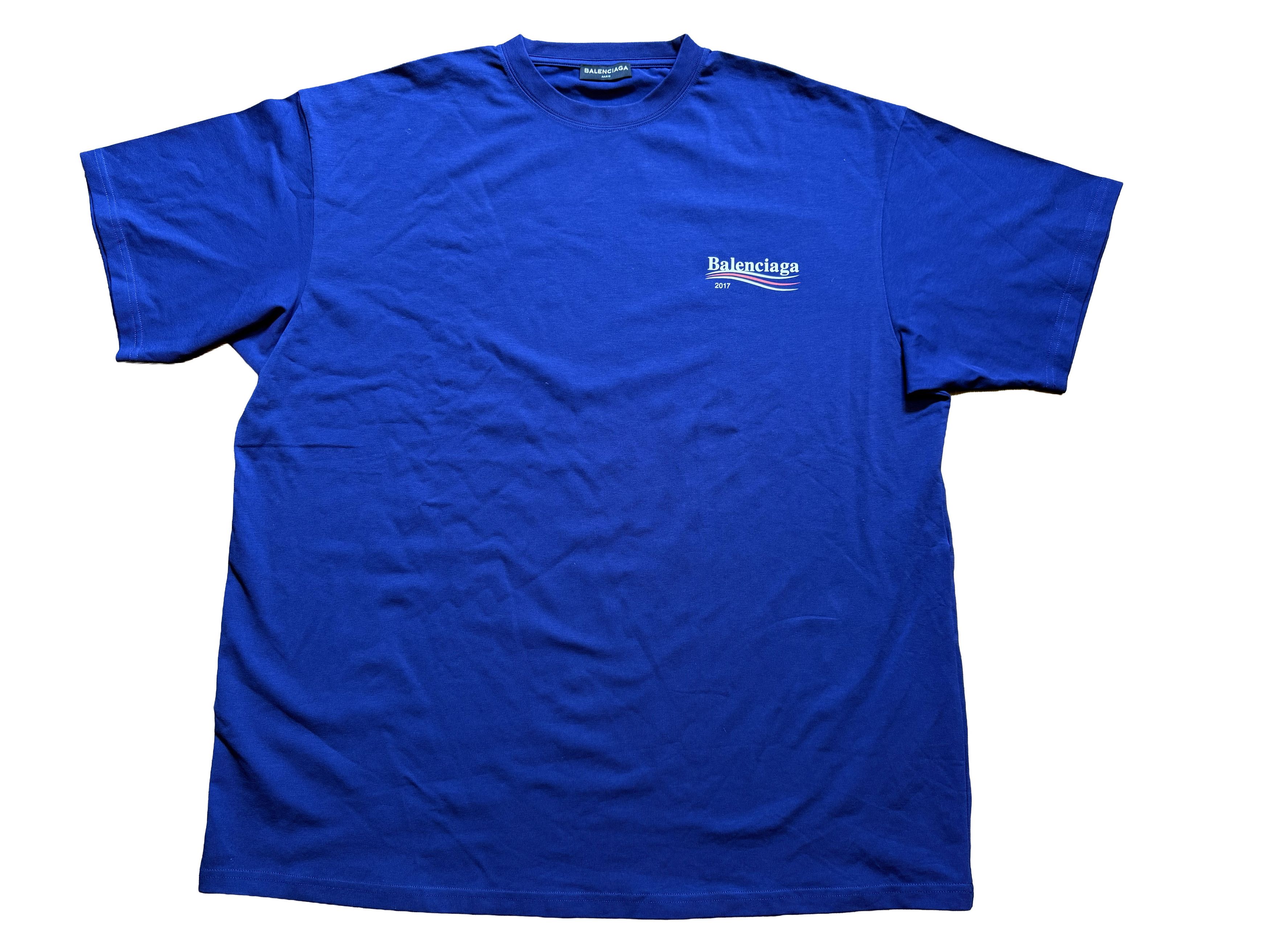 Balenciaga 2017 campaign logo t-shirt blue oversized Bernie TEE Size US XL / EU 56 / 4 - 5 Thumbnail