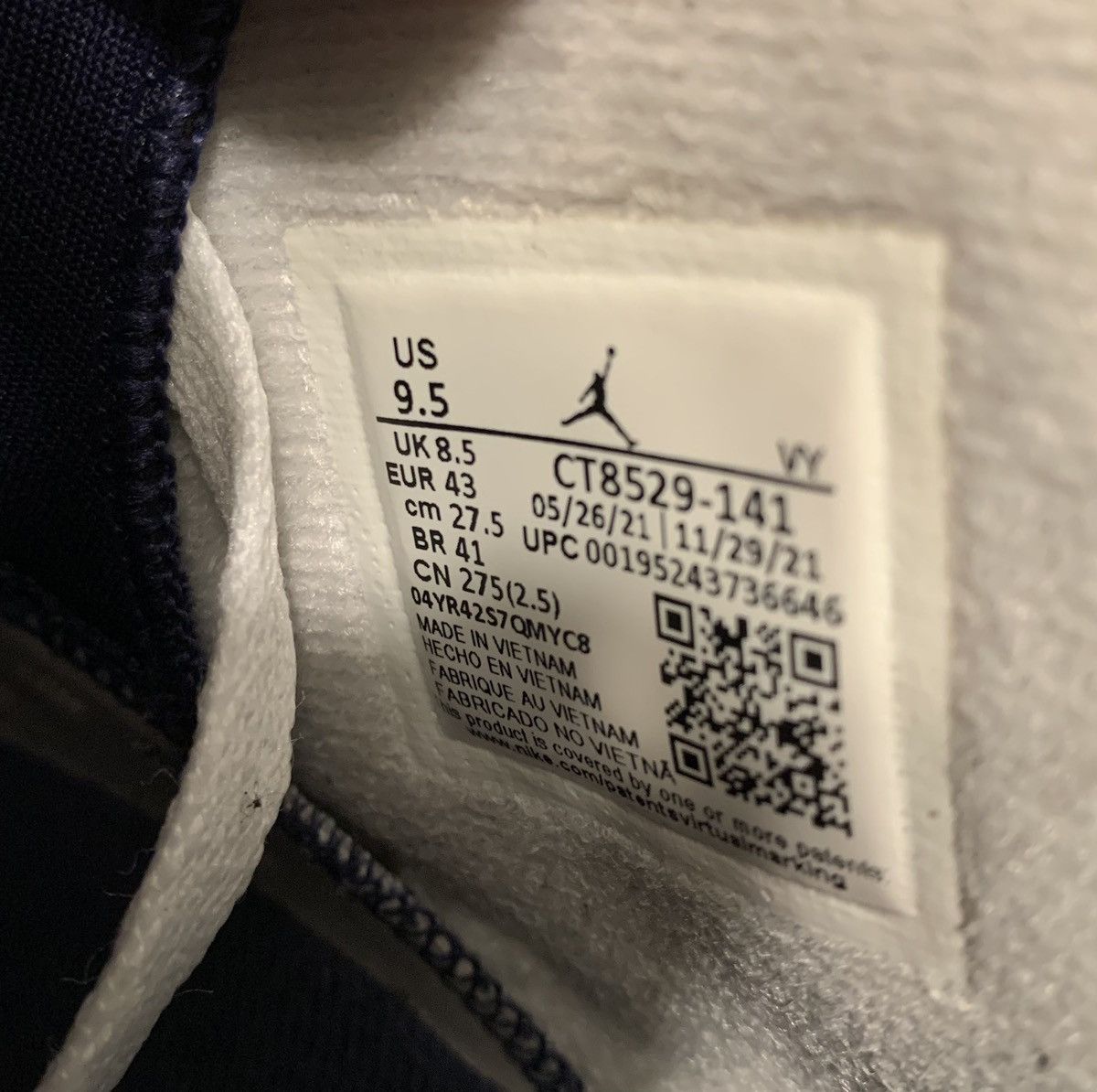 Jordan Brand Jordan 6 Retro Midnight Navy 2022 Size 9.5 Size US 9.5 / EU 42-43 - 7 Thumbnail