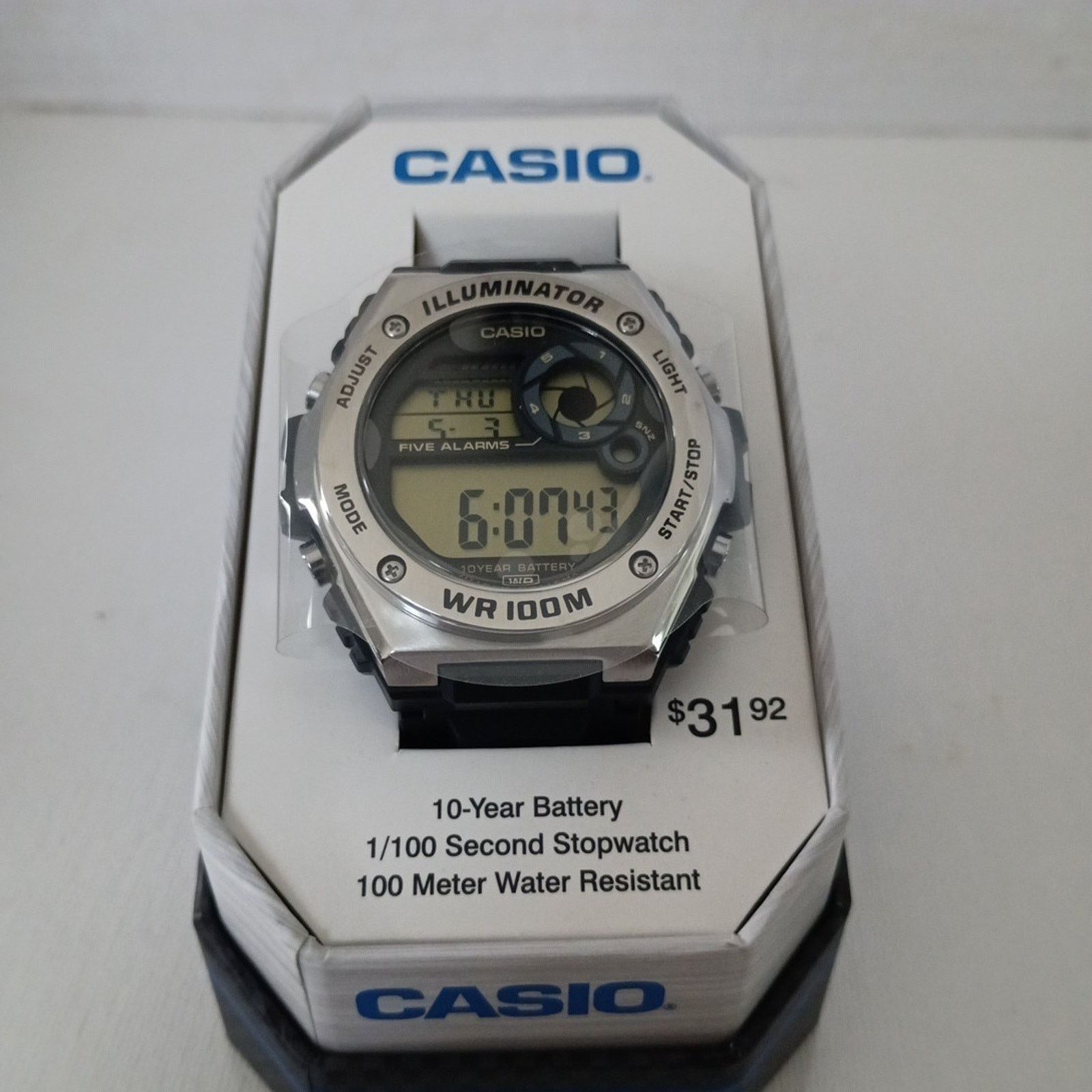 Casio Casio MWD100H-1AV, Illuminator, Black Resin, 5 Alarms Size ONE SIZE - 1 Thumbnail