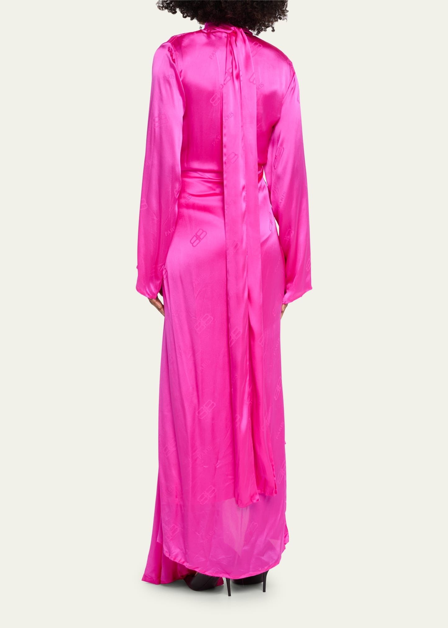 Balenciaga o1s1wg110425 Front Drape Dress in Fuchsia Size M / US 6-8 / IT 42-44 - 3 Thumbnail