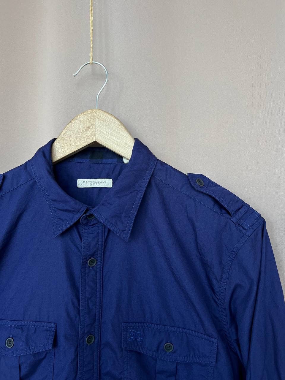 Burberry Burberry Brit Military Button Down Shirt Mens Size M Size US M / EU 48-50 / 2 - 6 Thumbnail