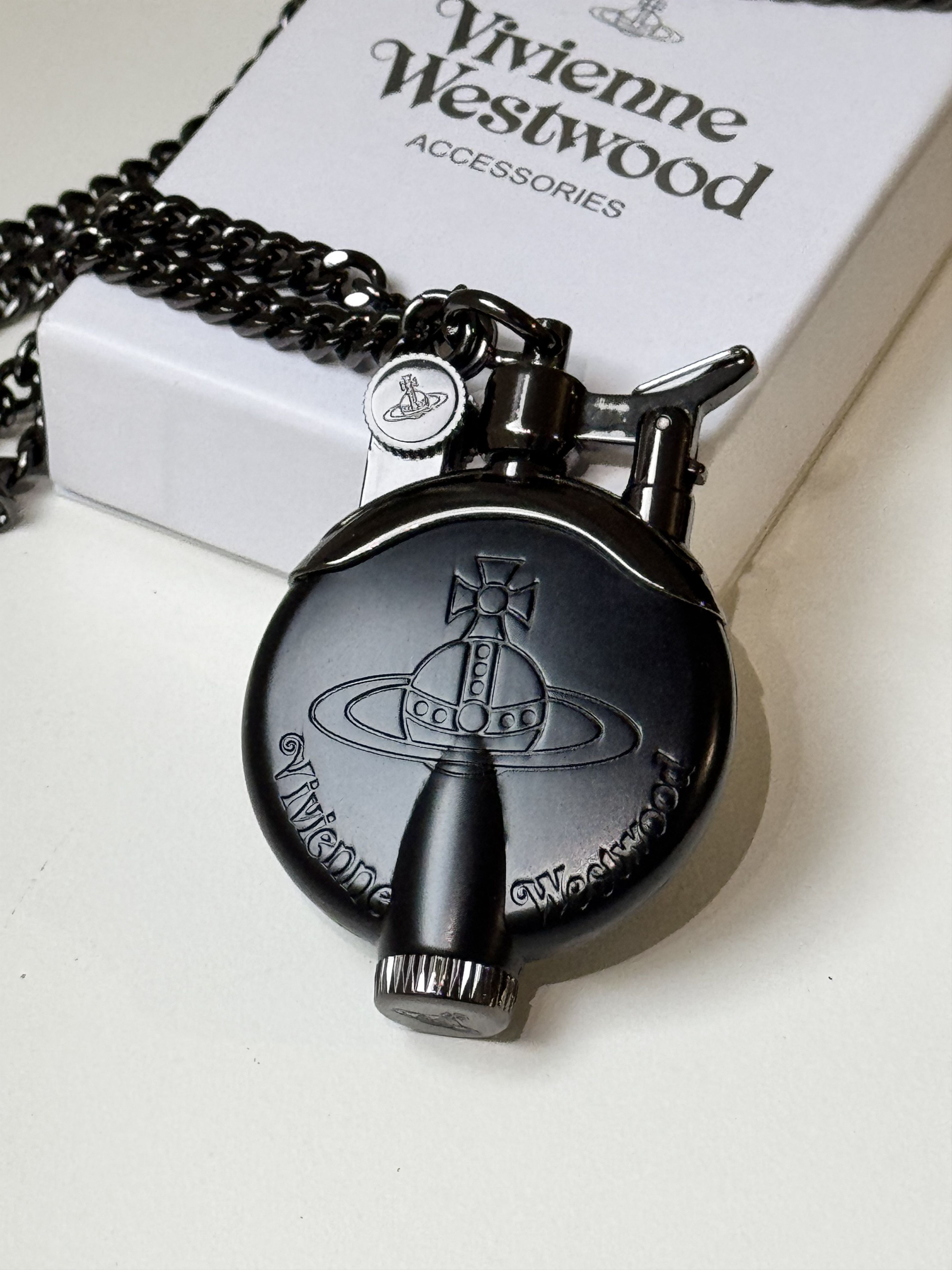 Original Vivienne Westwood Orb Lighter Necklace Giant Orb Gold