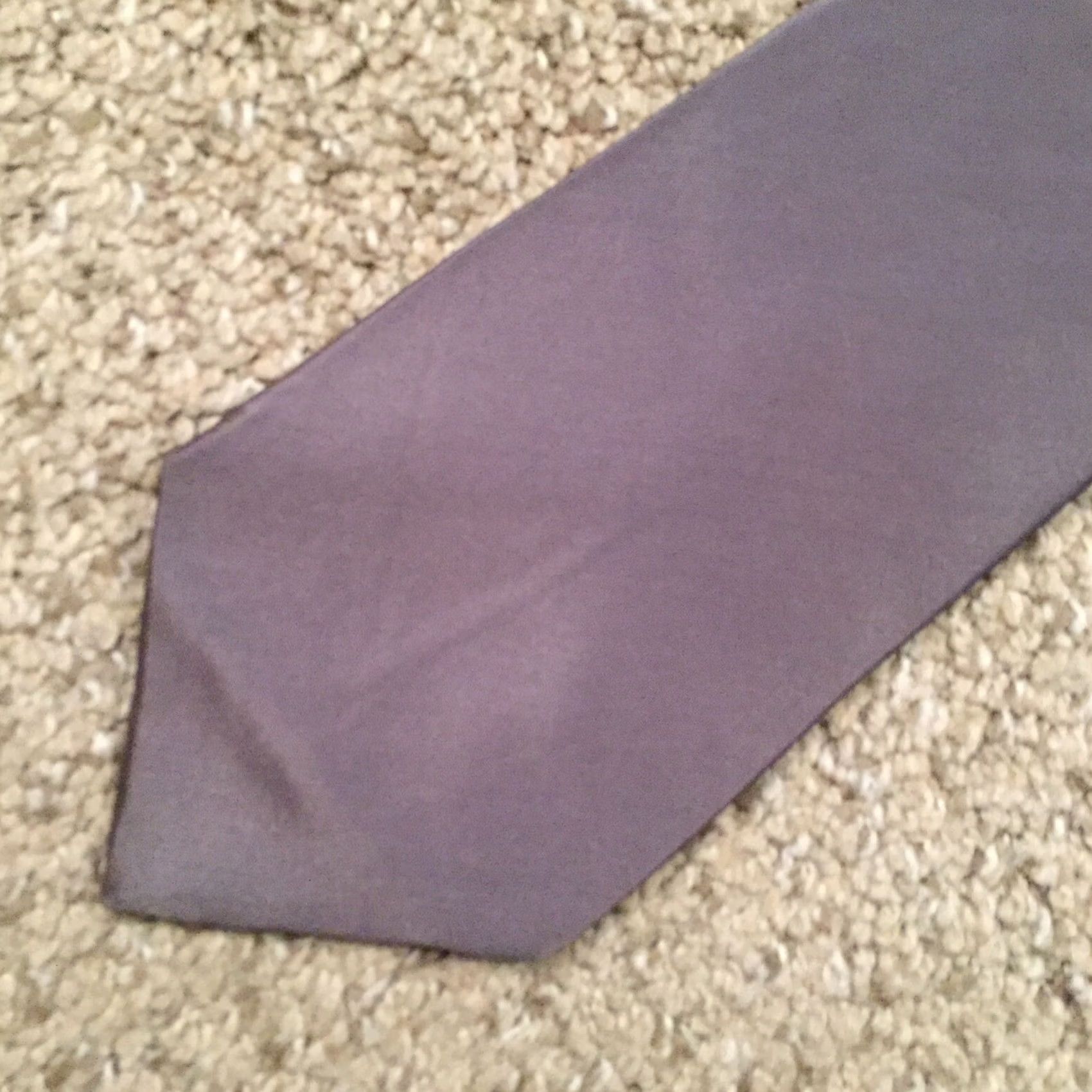Vintage Zylos Tie 100% Silk Solid Gray 57" Classic Width 3.75" Mens Designer Neck Tie Gray Size ONE SIZE - 3 Thumbnail