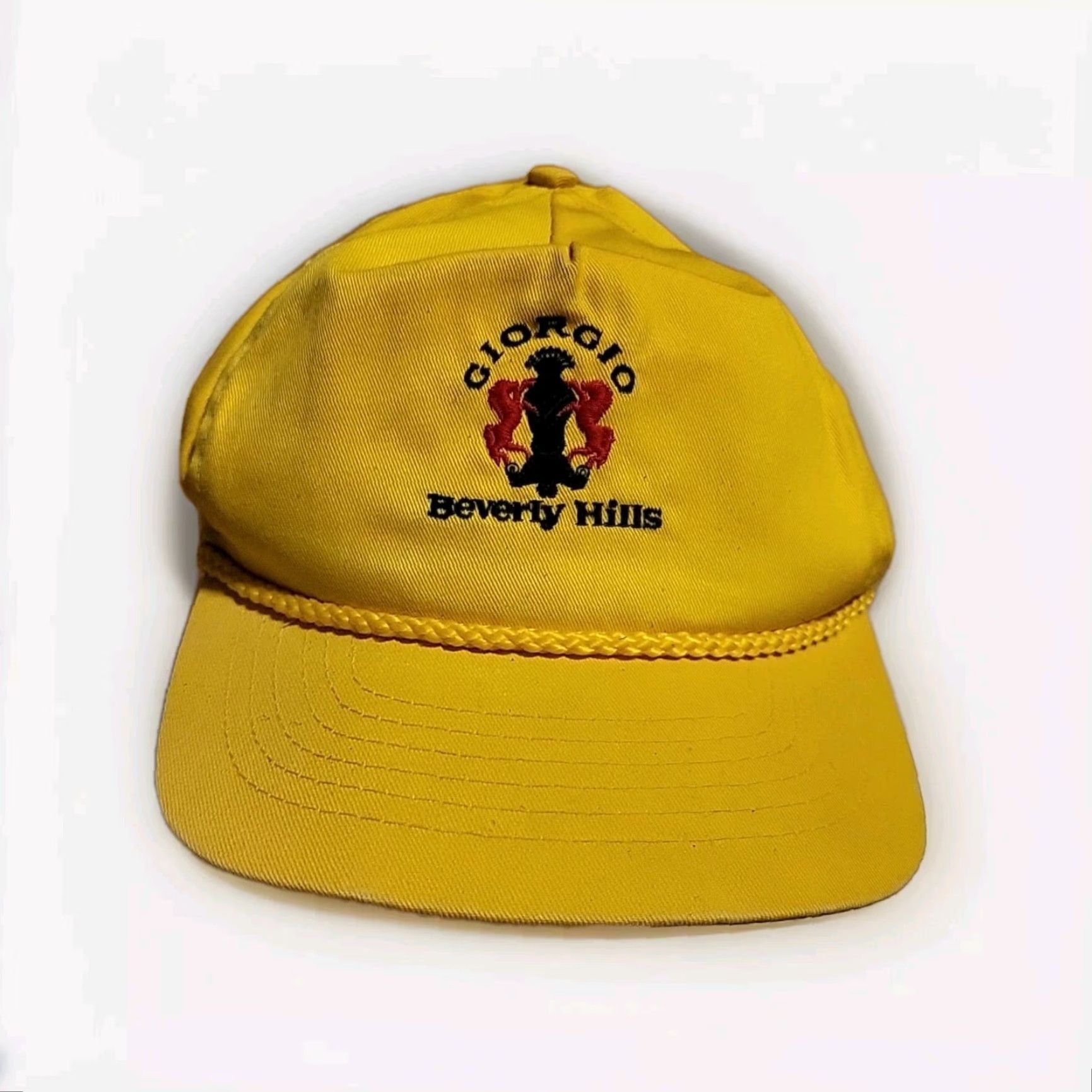 Vintage VINTAGE Giorgio Beverly Hills Hat Snapback Yellow Trucker One Size Taiwan 90s Embroidered Mens Womens Boys Girls Size ONE SIZE - 2 Thumbnail