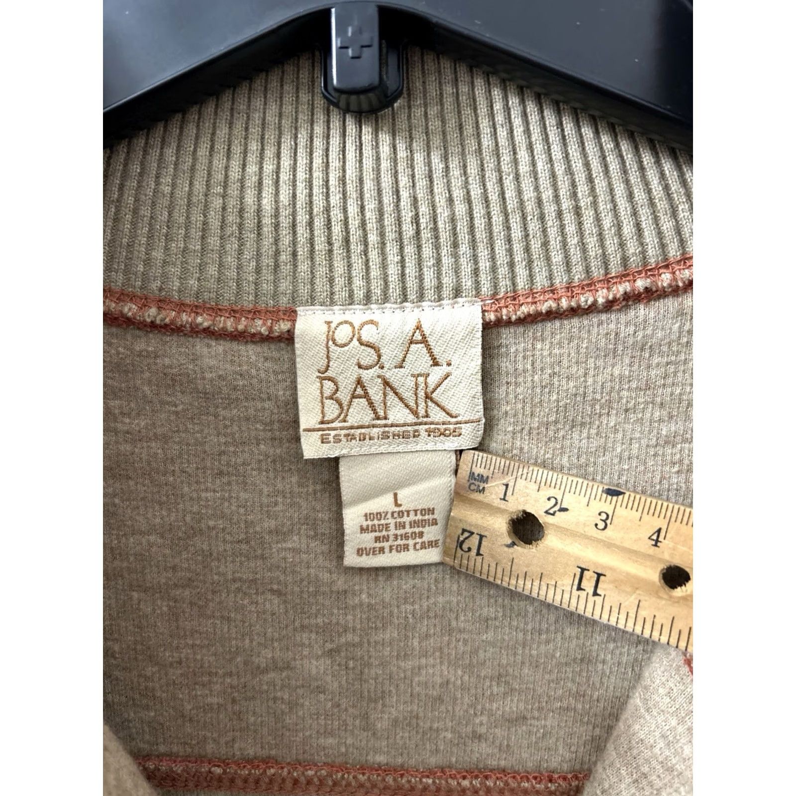 Vintage Jos A Bank 1/4 Zip Mens L Orange Knit Sweater Sweatshirt Long Sleeve Size US L / EU 52-54 / 3 - 7 Thumbnail