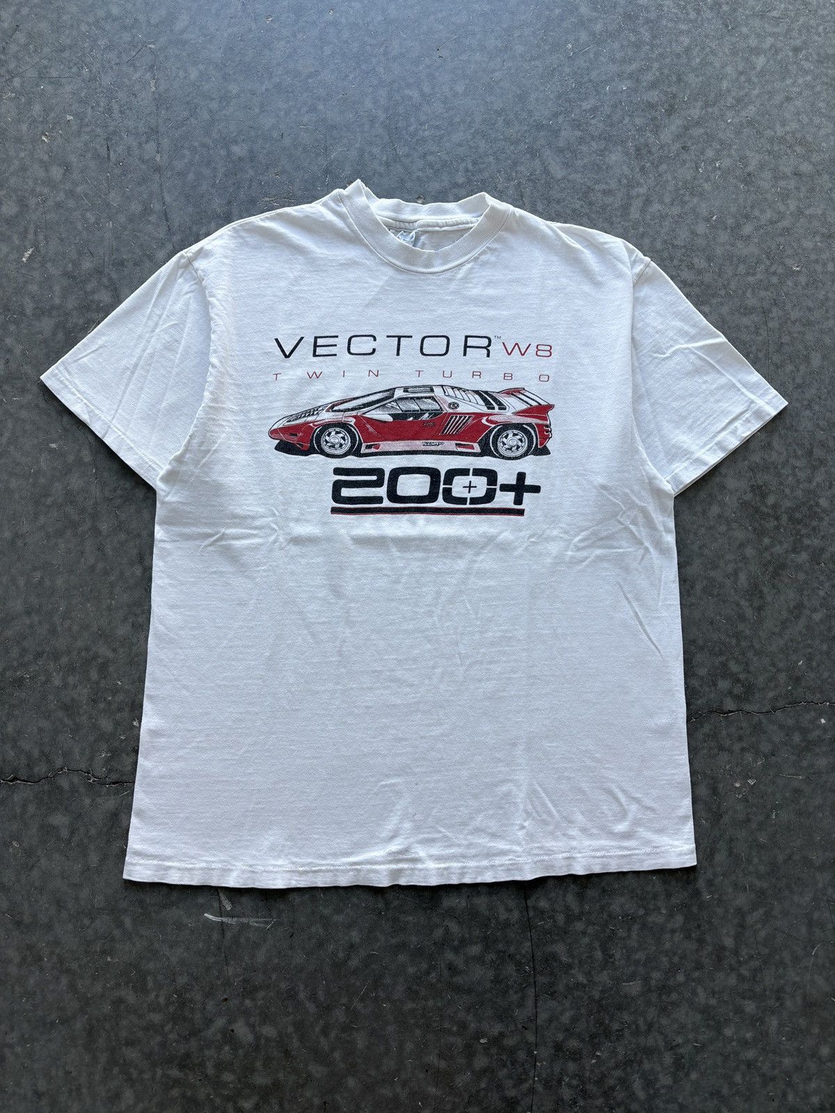 Vintage Vintage 1980s Vector W8 Twin Turbo Graphic Tee Hanes Beefy Size US L / EU 52-54 / 3 - 1 Thumbnail