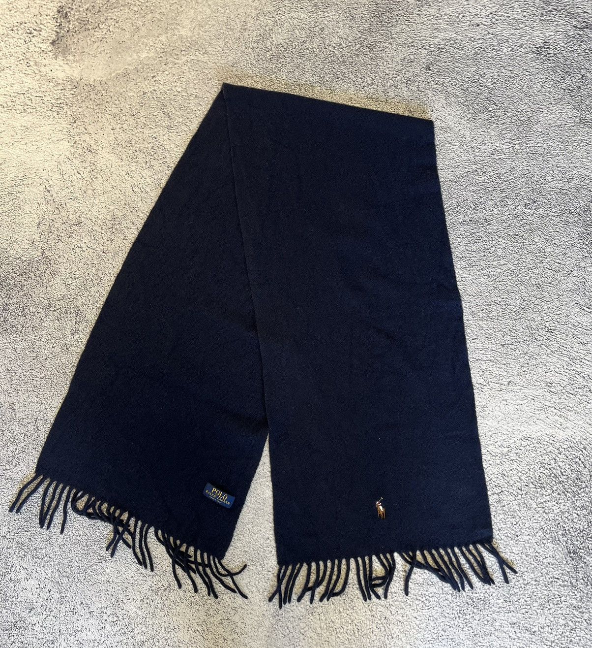 Polo Ralph Lauren Polo Ralph Lauren Unisex Scarf Wool Blue Made In Italy Size ONE SIZE - 1 Thumbnail