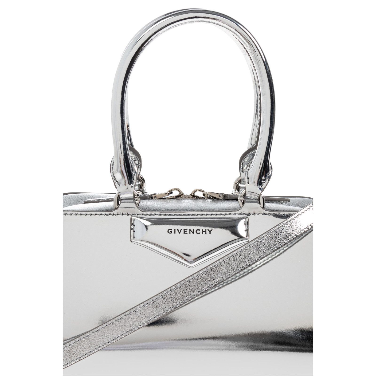 Givenchy GIVENCHY Small Antigona Metallic Silver Leather Top Handle B Size ONE SIZE - 5 Thumbnail