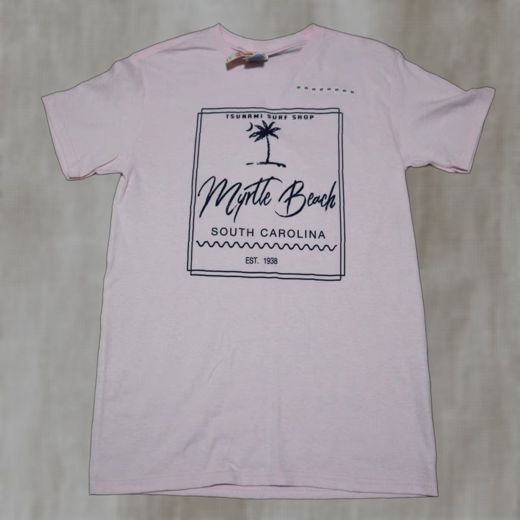 Delta VINTAGE SC South Carolina Myrtle Beach Pink Short Sleeve Ladies Tee T-Shirt Womens Small Size S / US 4 / IT 40 - 1 Thumbnail