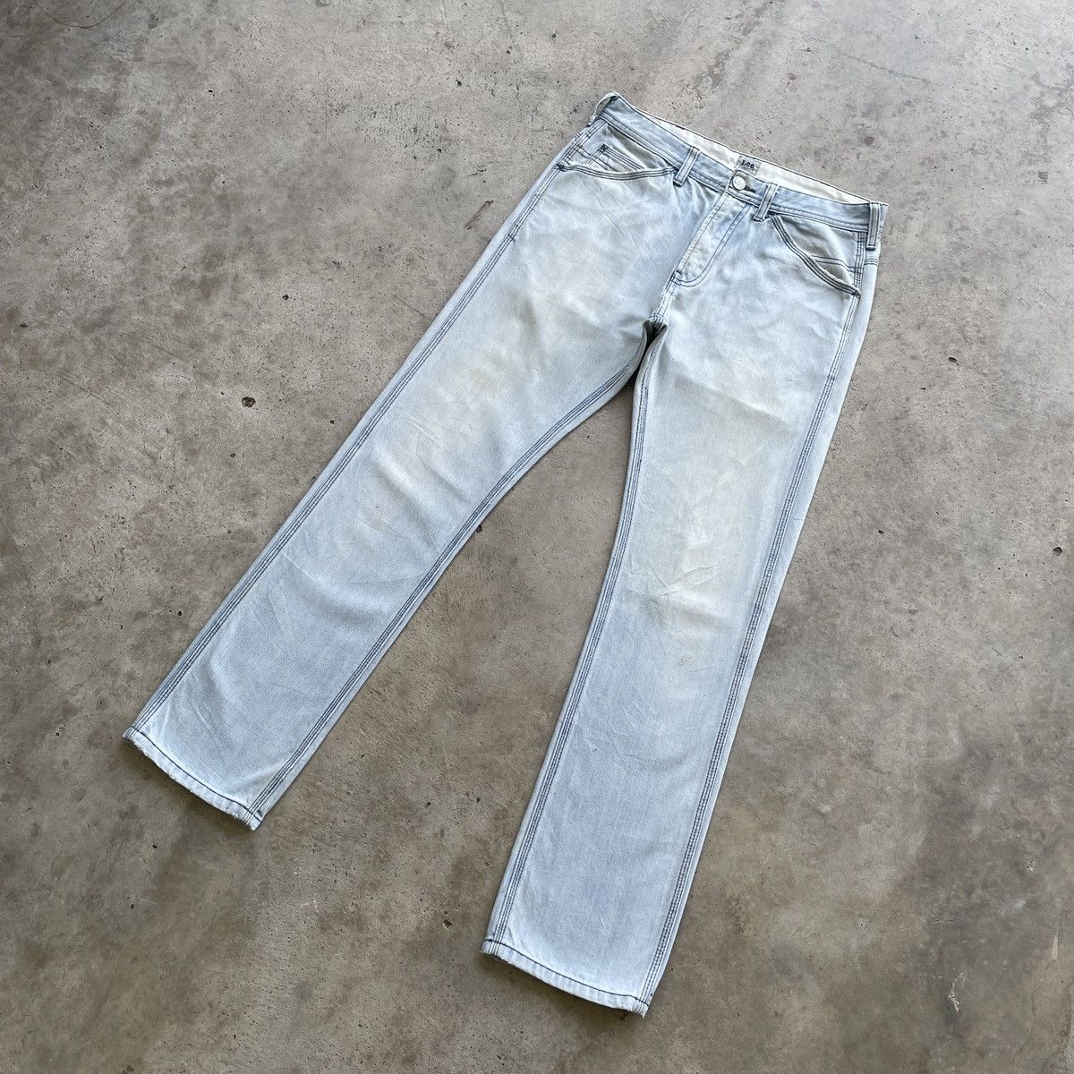 Japanese Brand Vintage Lee Japan Workwear Wash Jeans Faded Pants Denim W31 Size US 31 - 2 Thumbnail