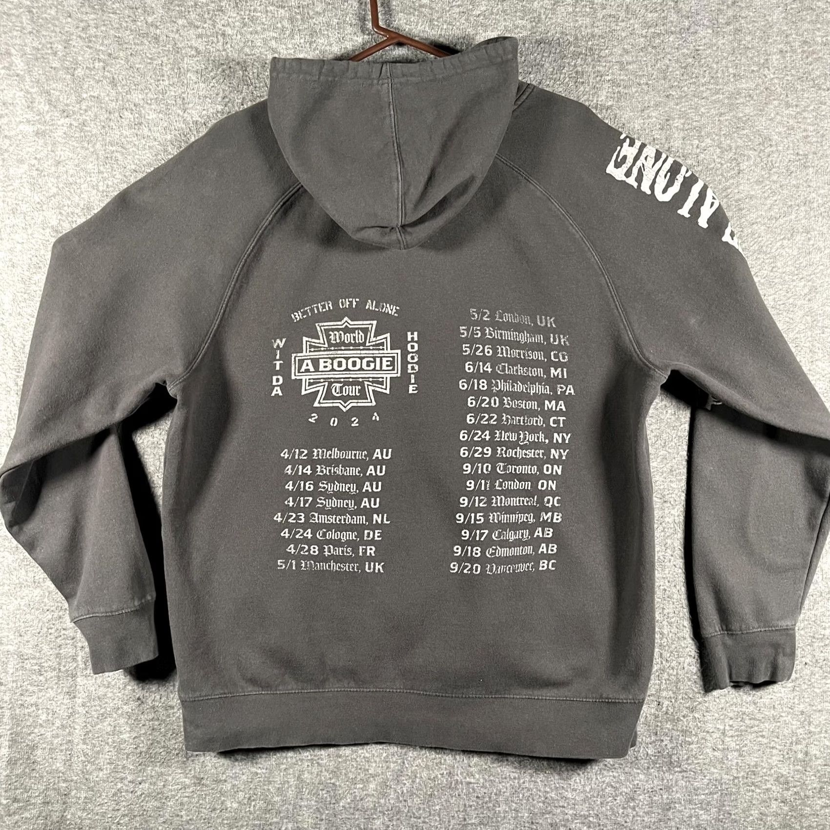 Vintage A Boogie Hoodie Mens XL Black 2024 World Tour Better Off Alone Concert Graphic Shirt Size US XL / EU 56 / 4 - 2 Thumbnail
