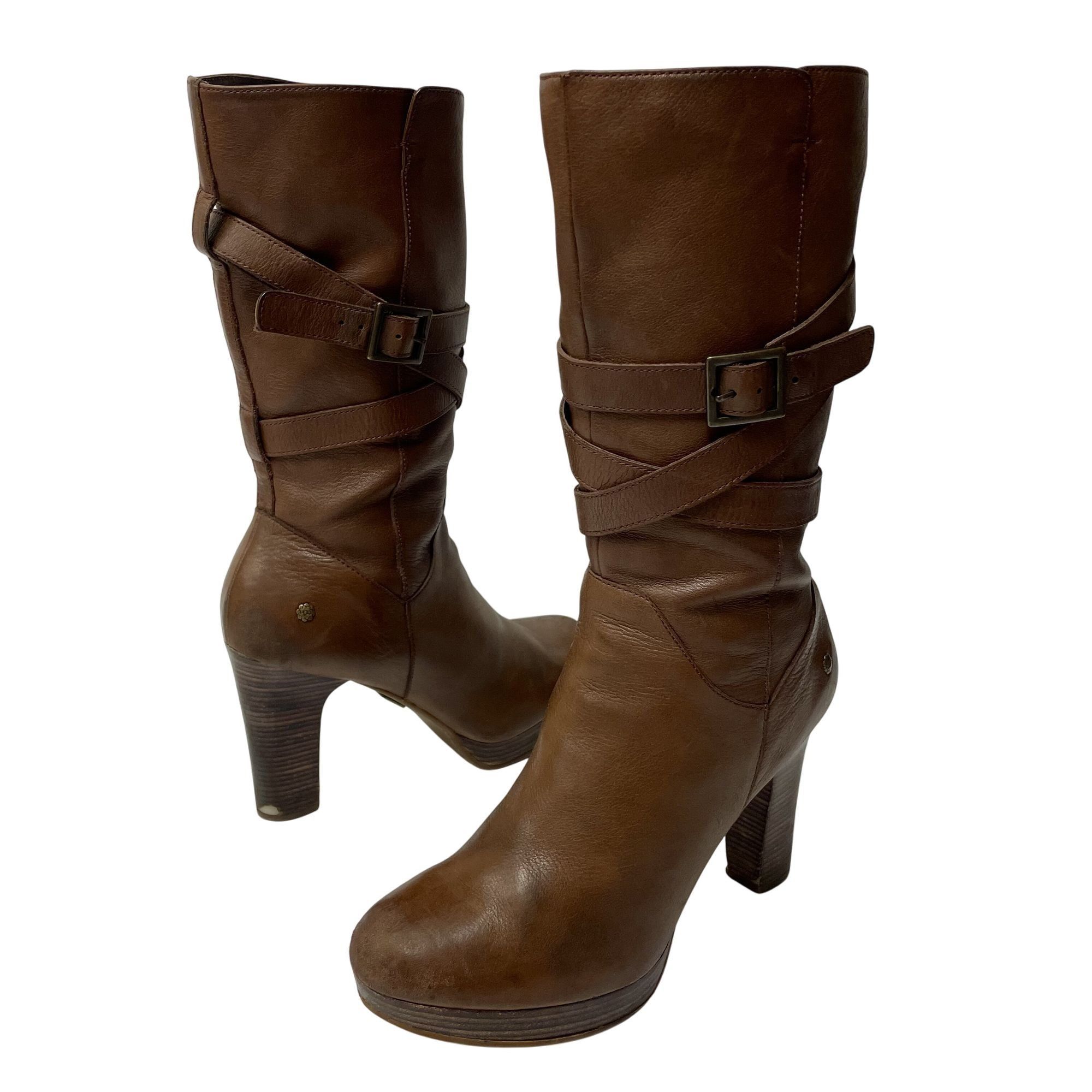 Ugg UGG 1004150 Jardin Leather PLATFORM High Heel Boots Size US 10 / IT 40 - 1 Thumbnail