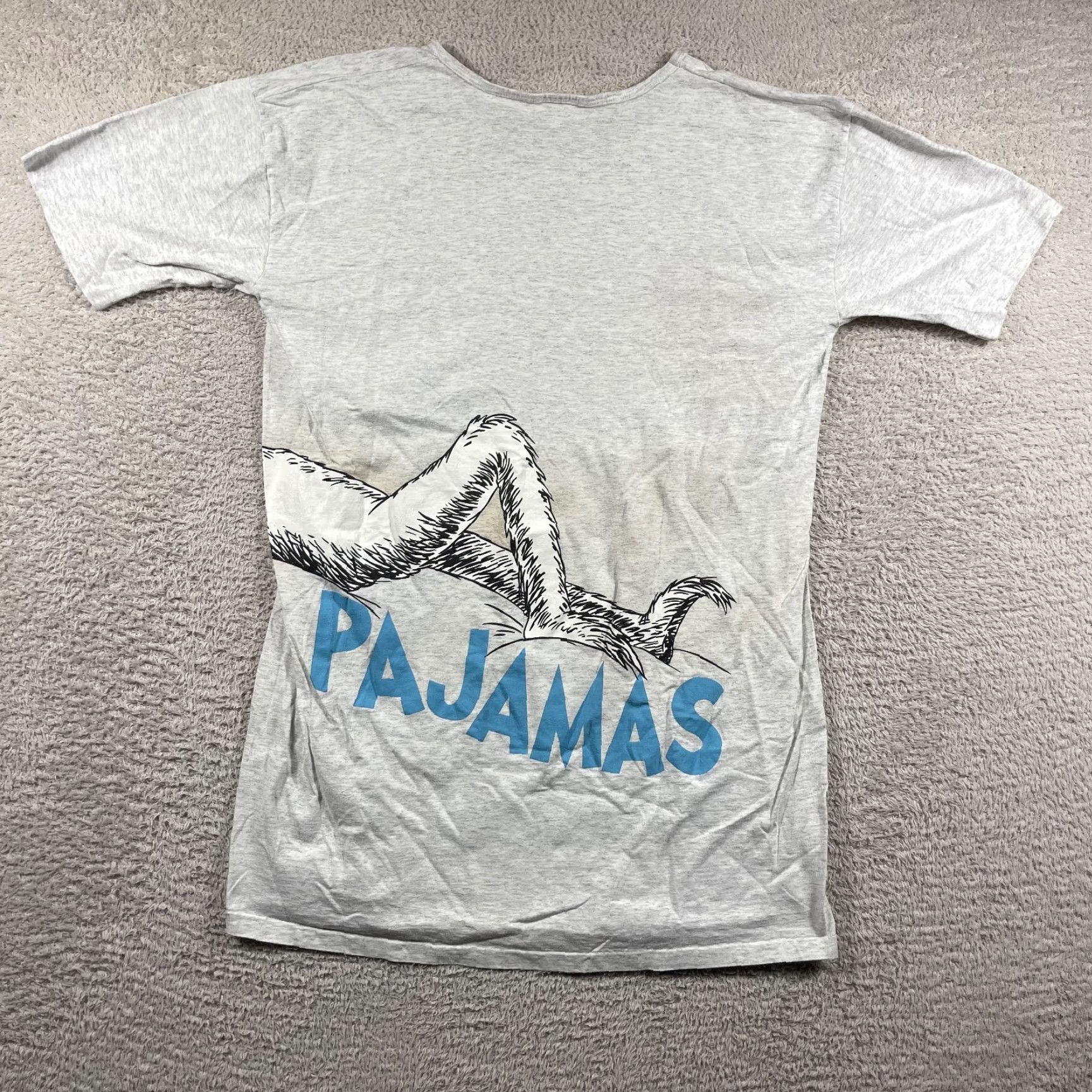 Vintage VINTAGE Dr. Seuss Cat in the Hat Sleep Shirt Mens One Size Oversized 1995 Gray Cotton 90s Shirt Size US M / EU 48-50 / 2 - 2 Thumbnail