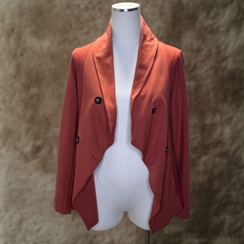 Hard Tail Hard Tail Forever Jacket Womens Small Orange Draped Button Front Made USA Size S / US 4 / IT 40 - 1 Thumbnail