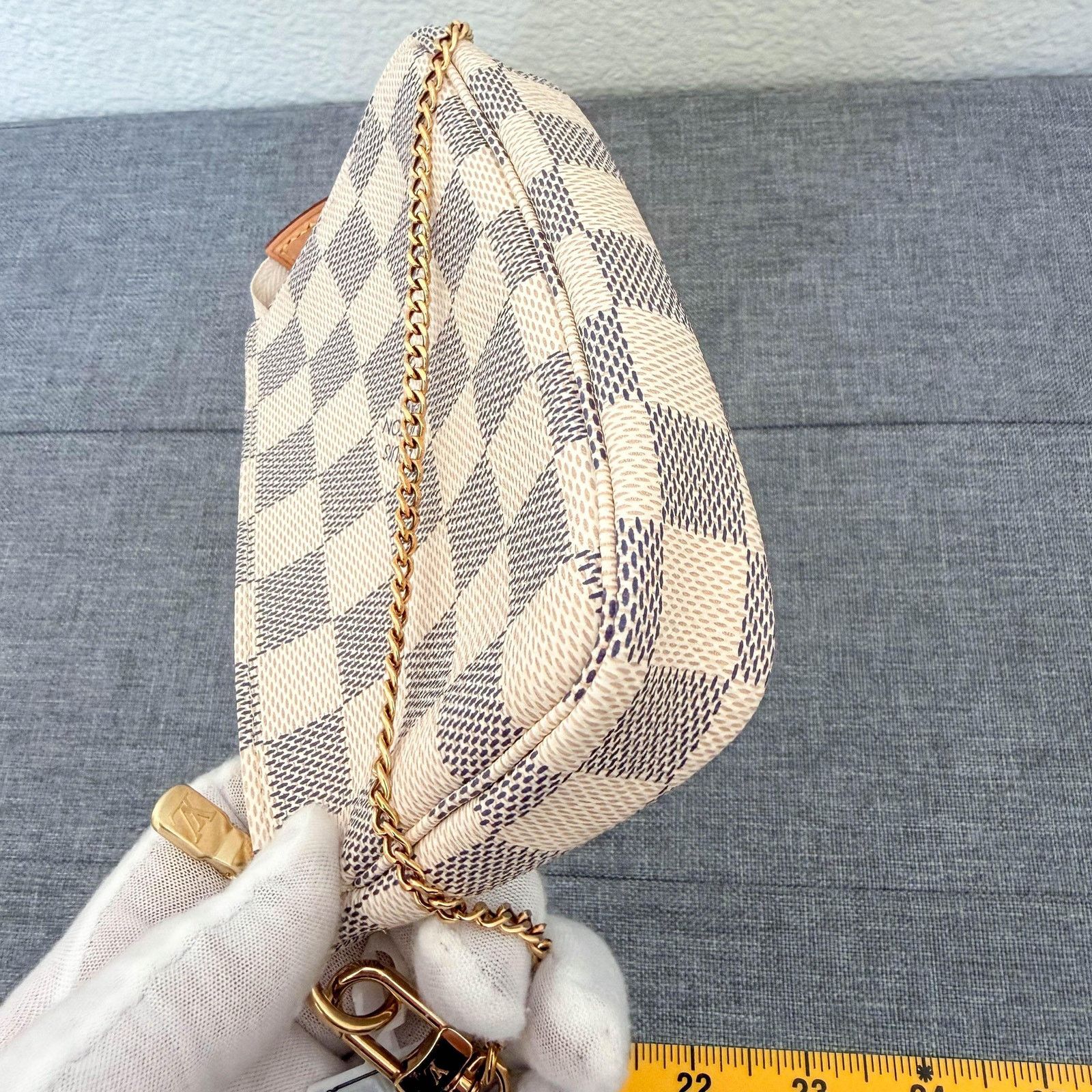 Louis Vuitton LV Mini Pochette Damier Azur Chain Bag Size ONE SIZE - 5 Thumbnail