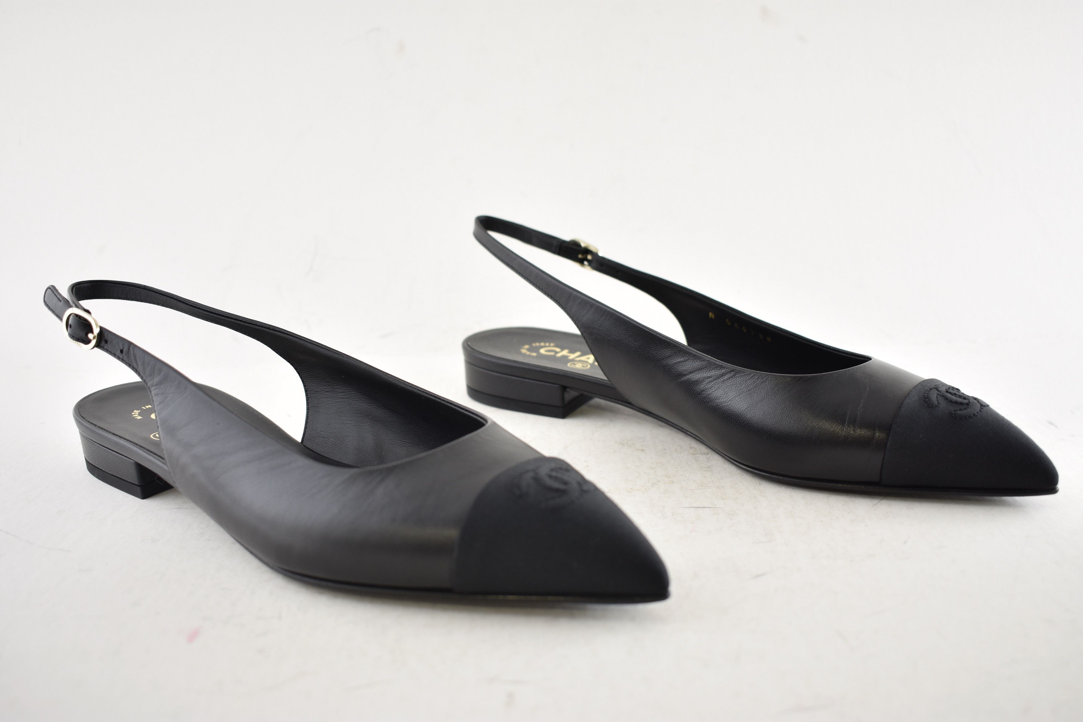 Chanel Chanel 24A CC Logo Coco Slingback Pointed Ballet Flat 38.5 Size US 8.5 / IT 38.5 - 4 Thumbnail