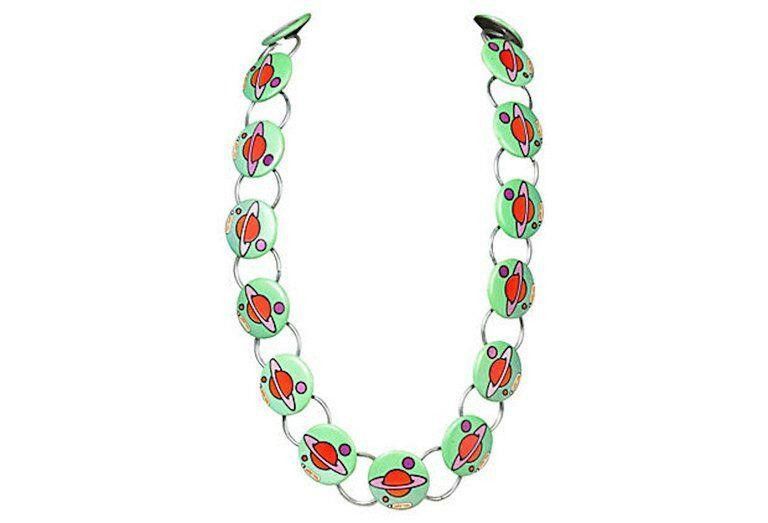 Designer Rare Runway Peter Max Saturn Button Necklace Belt Size ONE SIZE - 2 Thumbnail