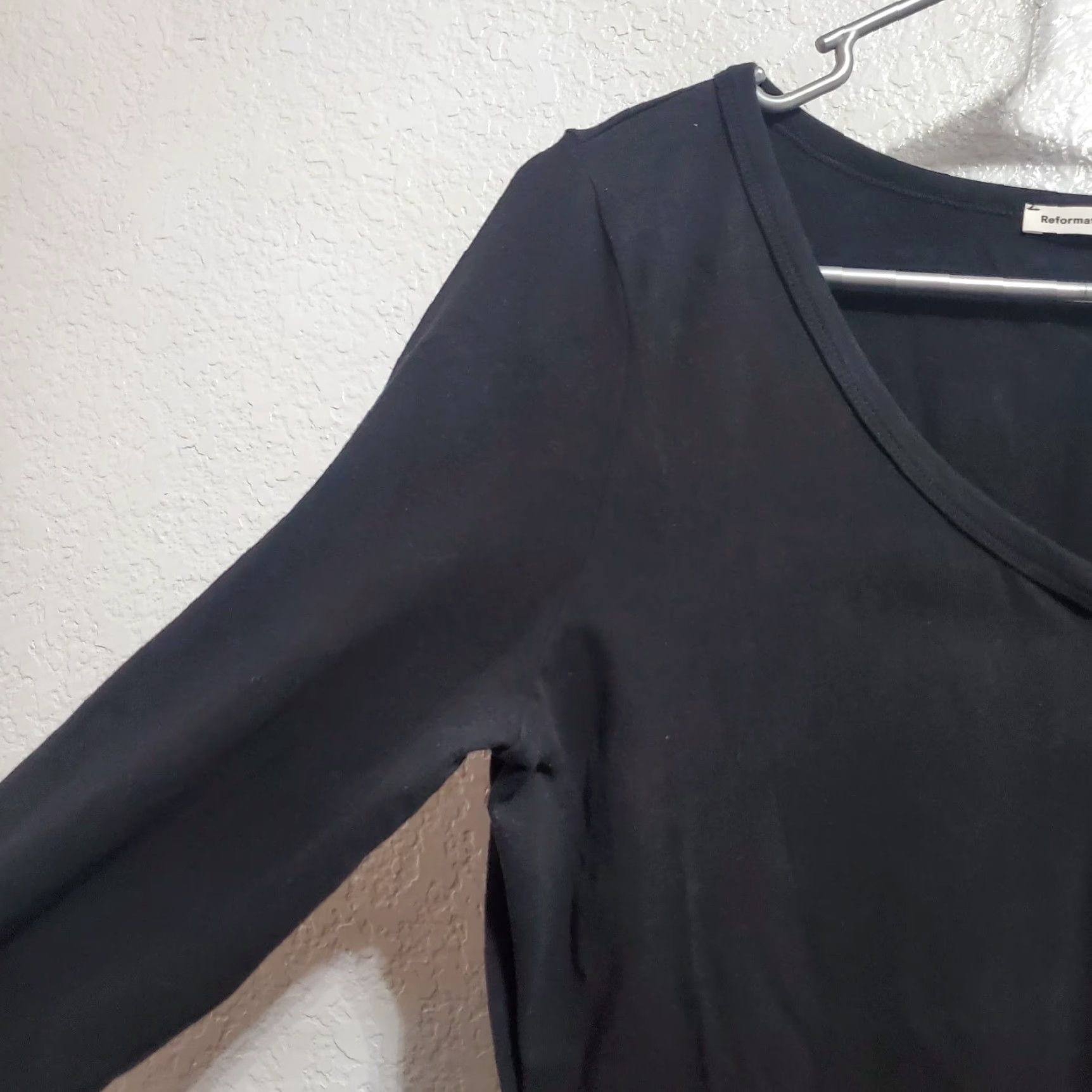 Reformation Reformation Jeans Dress Women XL Black Long Sleeve Organic Cotton Stretch Casual Size XL / US 12-14 / IT 48-50 - 5 Thumbnail