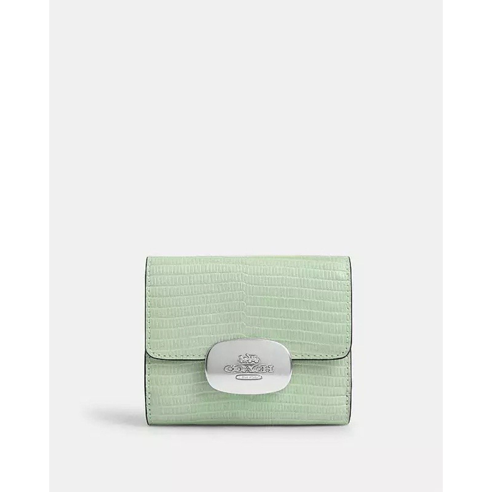 Coach NWT Coach CR395 Eliza Leather Wallet Silver/Pale Green Size ONE SIZE - 2 Thumbnail