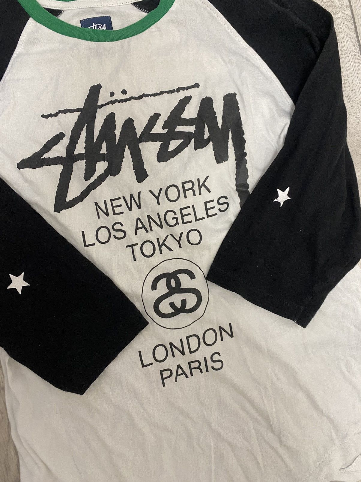 Stussy × Vintage Vintage Y2K Stussy big logo long sleeve 3/4 Japanese style Size S / US 4 / IT 40 - 4 Thumbnail