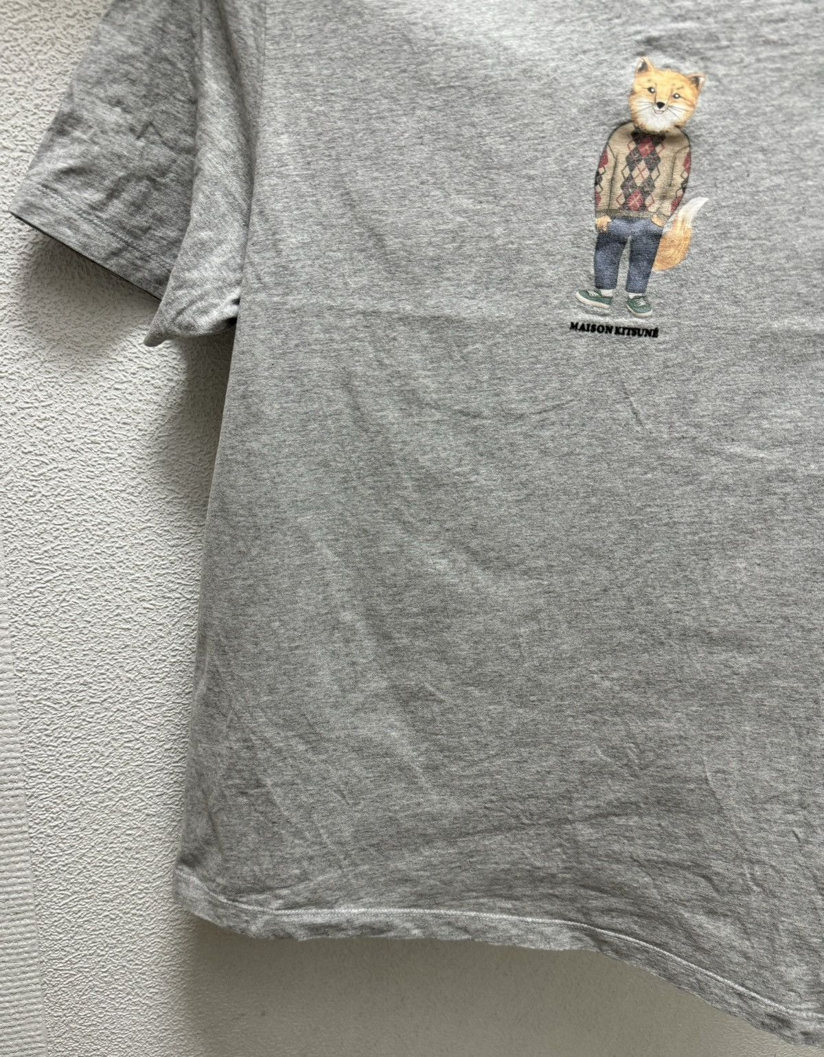 Maison Kitsune Maison Kitsune M big logo grey t-shirt fox M sz Size US M / EU 48-50 / 2 - 4 Thumbnail