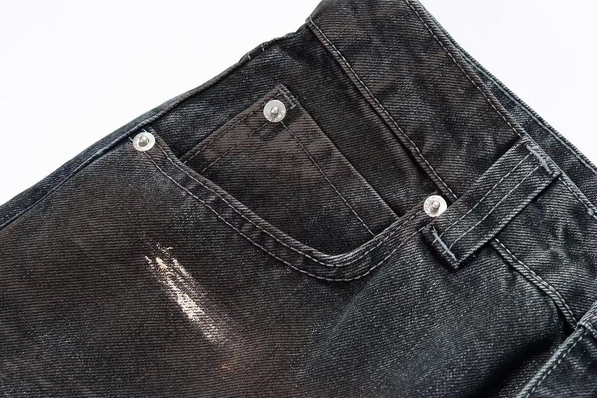 Designer × Vintage Streetwear Rare Loose Wide Leg Graffiti Jeans Pants Size US 35 - 3 Thumbnail