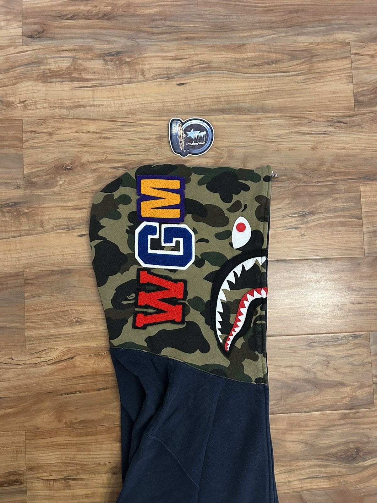 Bape OG Bape Navy/Green Camo Shark Full Zip Hoodie Size US L / EU 52-54 / 3 - 8 Thumbnail