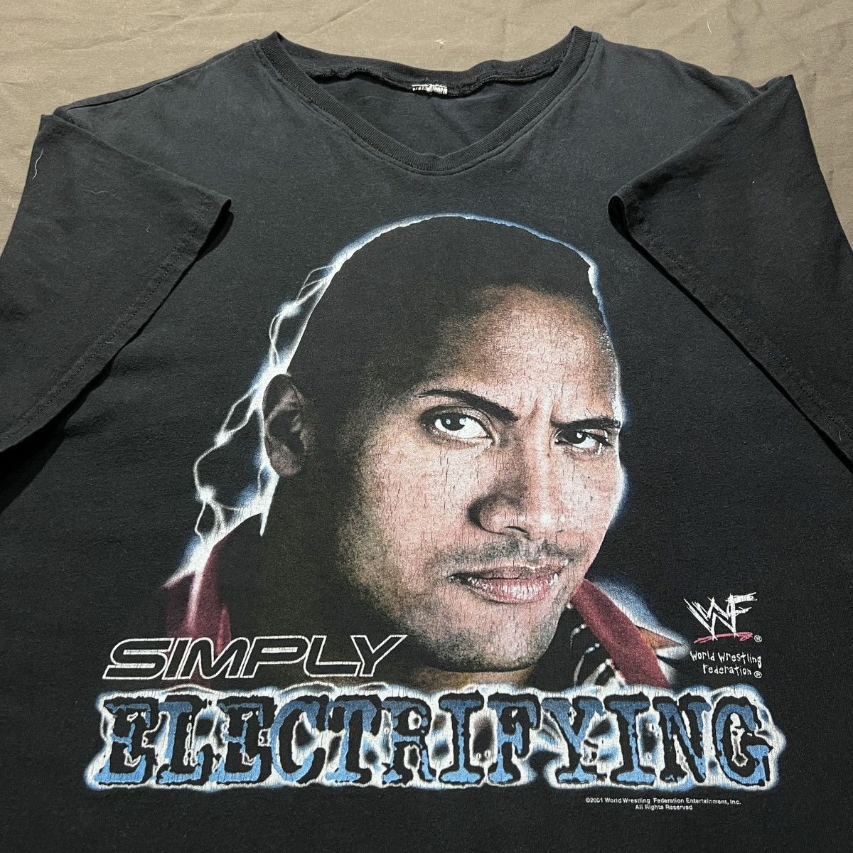 WWF Vintage The Rock Big Face WWF Wrestling Tee 2XL Size US XXL / EU 58 / 5 - 5 Thumbnail