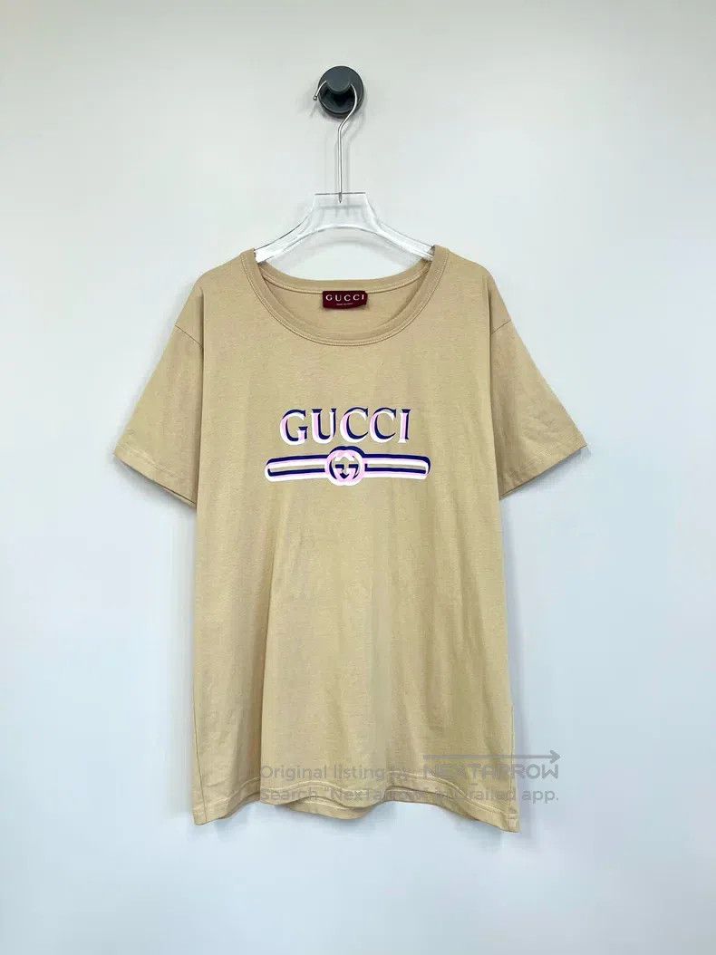 Gucci Gucci Brown belt letter print logo short sleeve Size US M / EU 48-50 / 2 - 1 Thumbnail