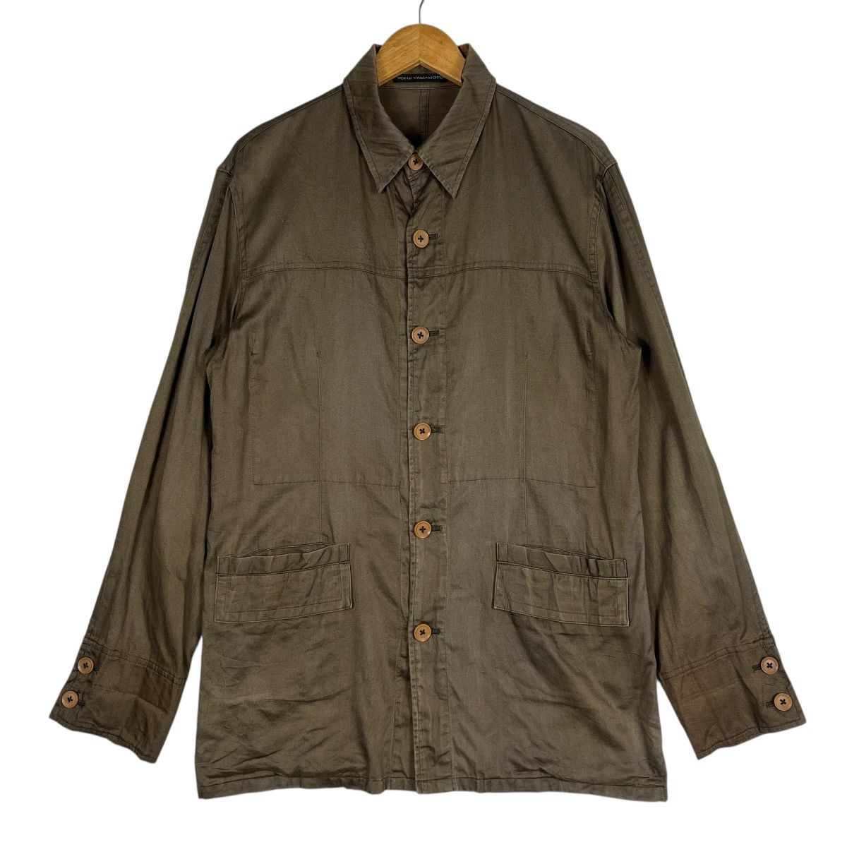 Yohji Yamamoto Yohji Yamamoto Dark Green Cotton Chore Jacket Size US L / EU 52-54 / 3 - 2 Thumbnail