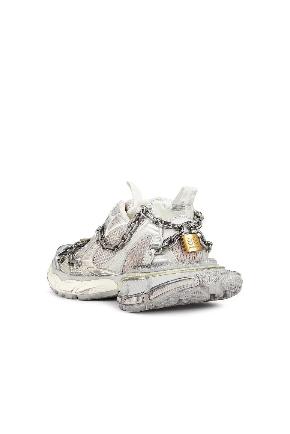 Balenciaga o1bcso1str0426 3XL Chain Sneakers In Eggshell Size US 7 / EU 40 - 3 Thumbnail