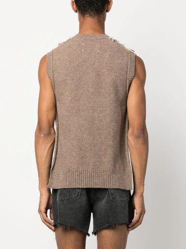 Maison Margiela o1y1124 V-Neck Sleeveless Sweater In Multicolor Size US M / EU 48-50 / 2 - 4 Thumbnail