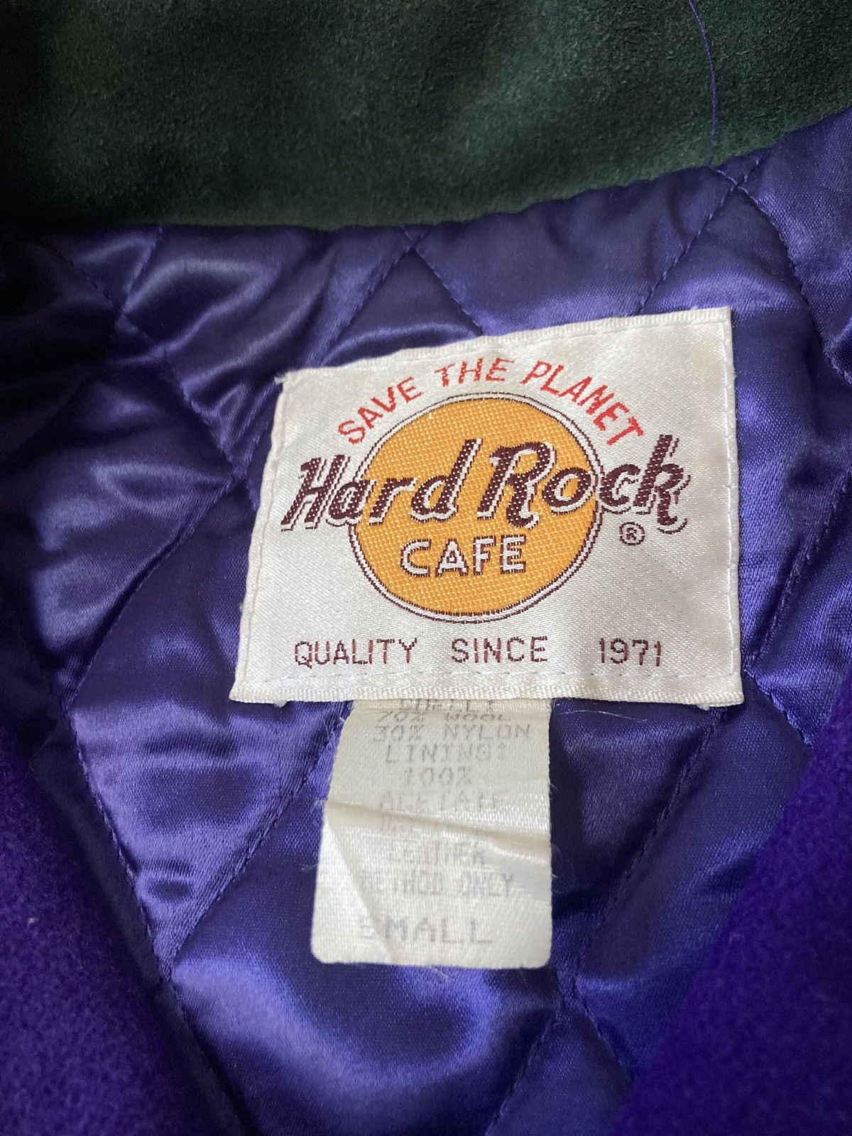 Hard Rock Cafe × Vintage Vintage 90s Hard Rock Café Leather & Wool Jacket Size US M / EU 48-50 / 2 - 10 Thumbnail