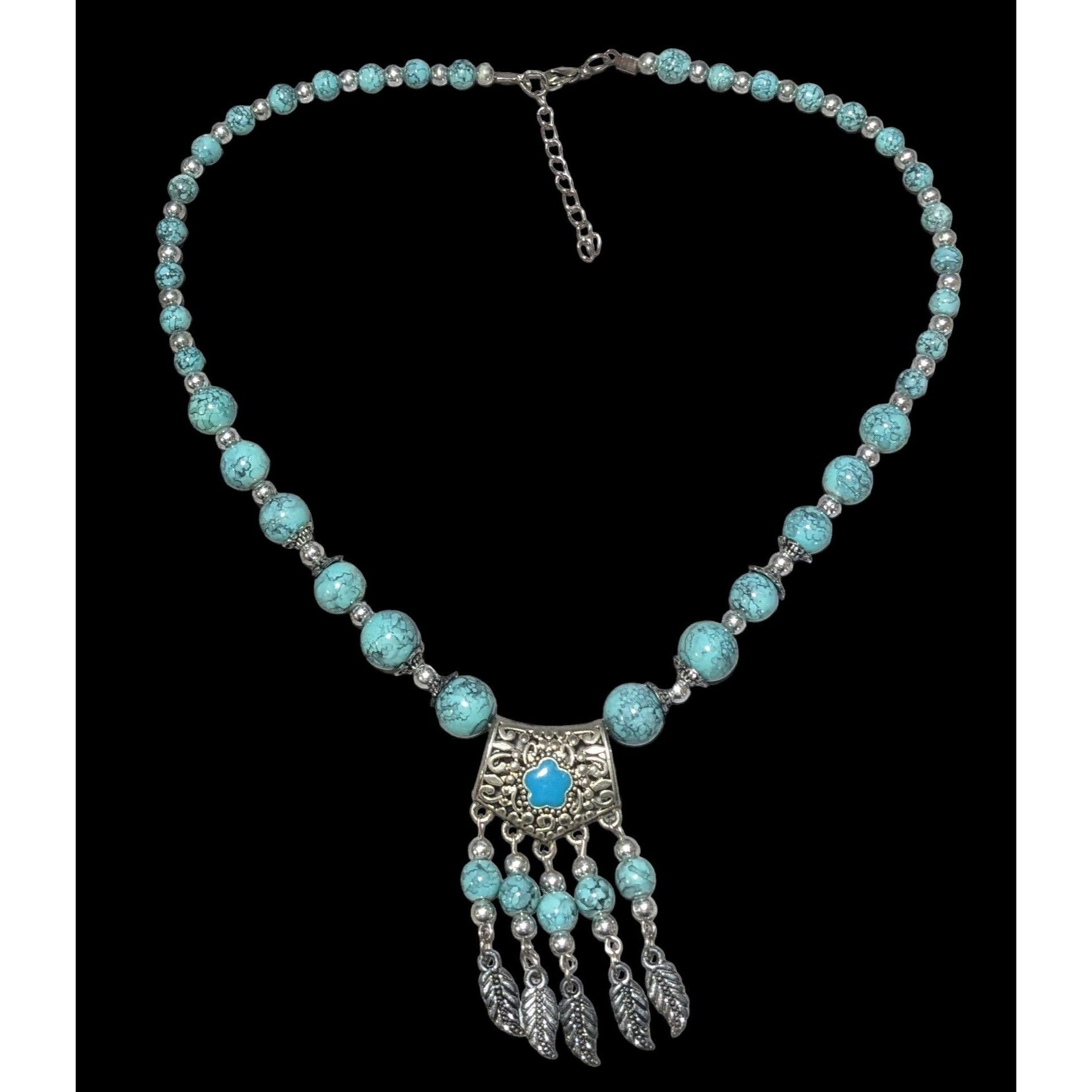 Other Bohemian Style Turquoise Feather Tassel Necklace Size ONE SIZE - 1 Thumbnail