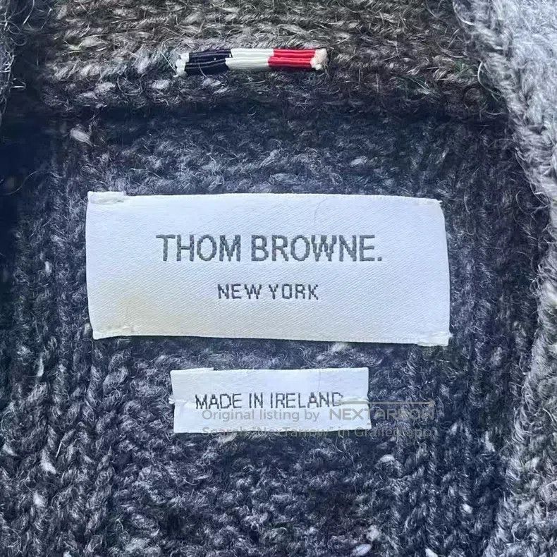 Thom Browne Thom Browne Grey Mixed Color Wool and Mohair Cardigan Size US L / EU 52-54 / 3 - 3 Thumbnail