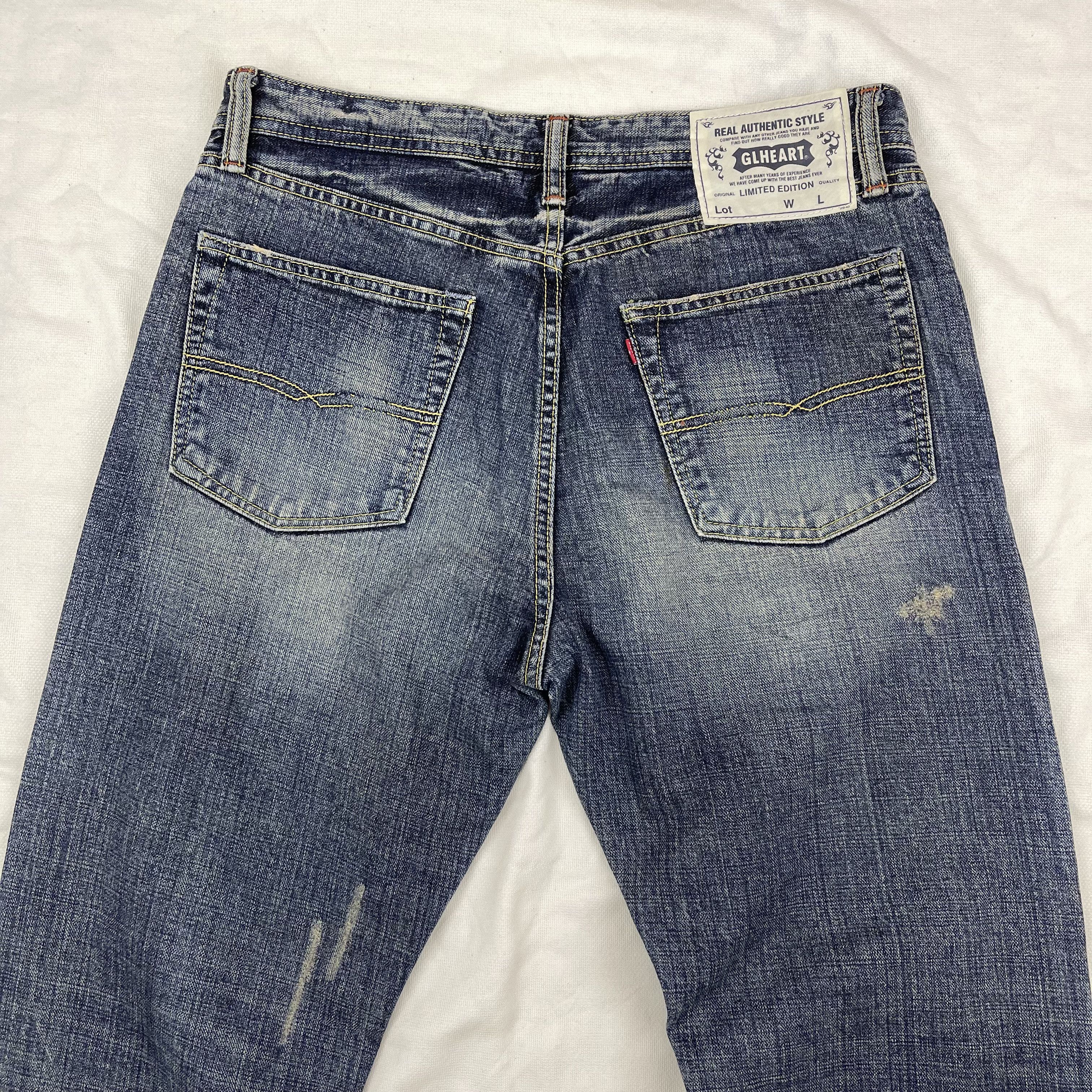 Japanese Brand GL HEART Paint Art Design Denim Jeans #1223/AQ Size US 33 - 14 Thumbnail